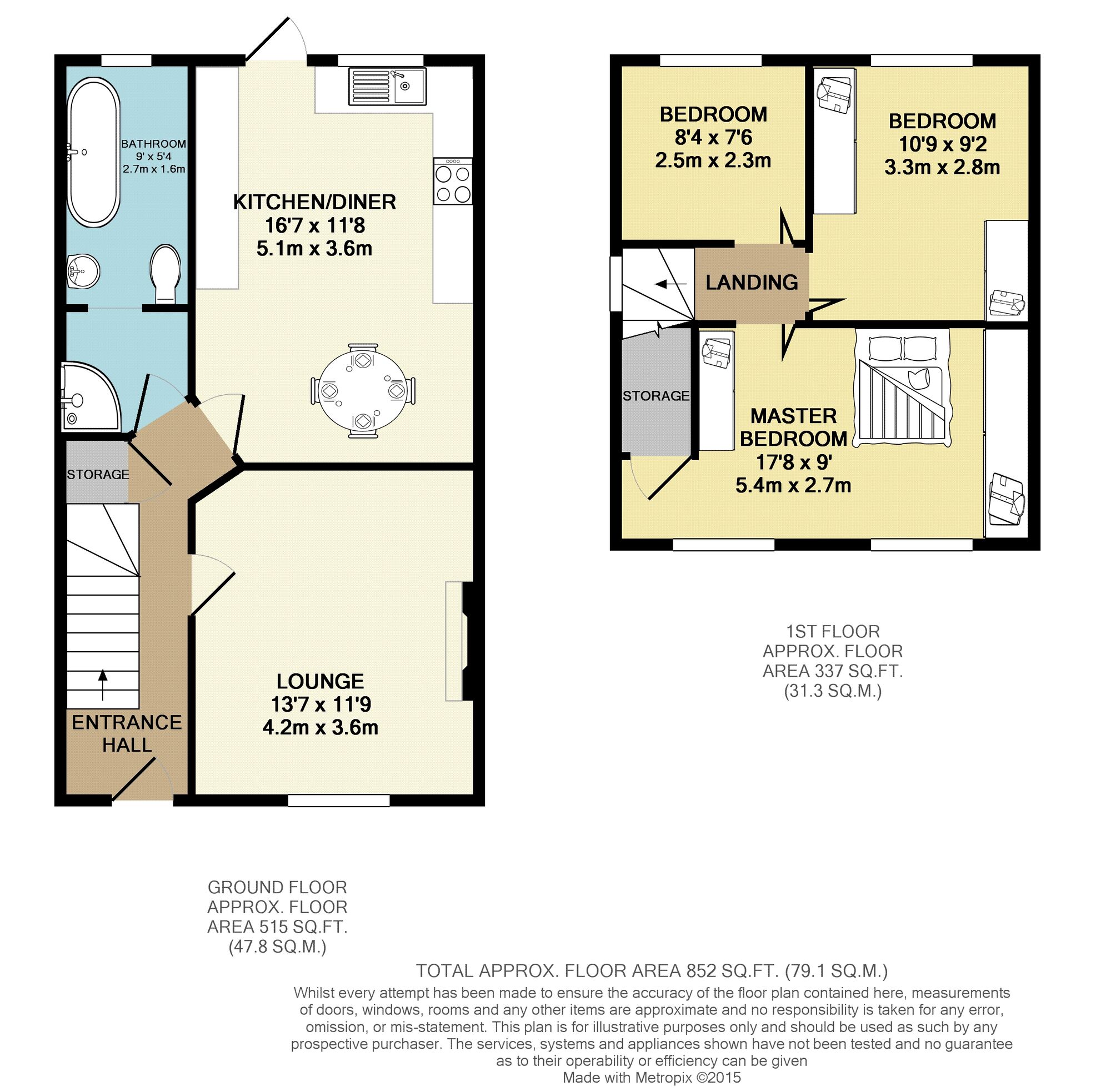 Floorplan of 3 bedroom End Terrace House to rent, Winterbourne Road, Dagenham, Essex, RM8