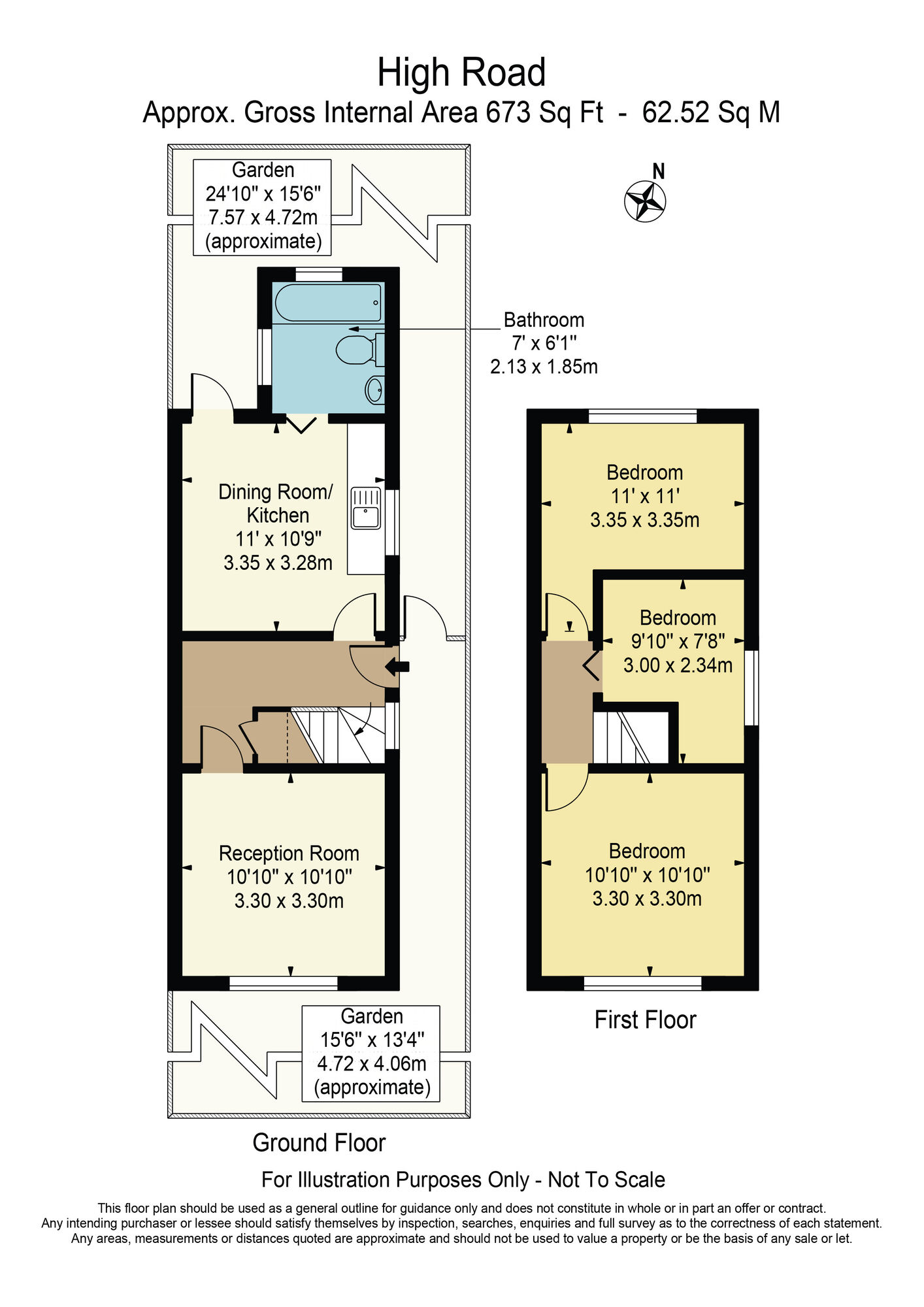 Floorplan of 3 bedroom End Terrace House for sale, High Road, Chadwell Heath, Essex, RM6