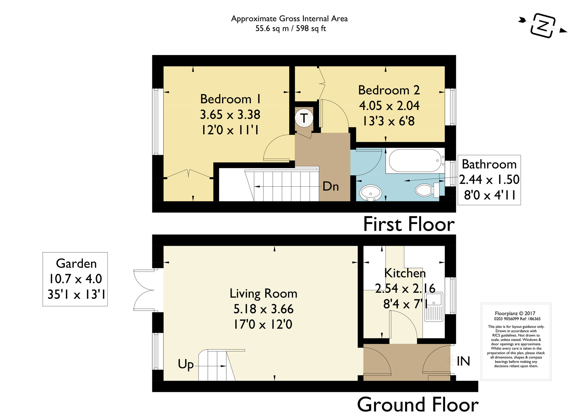 Floorplan of 2 bedroom Mid Terrace House to rent, Holden Close, Dagenham, Essex, RM8