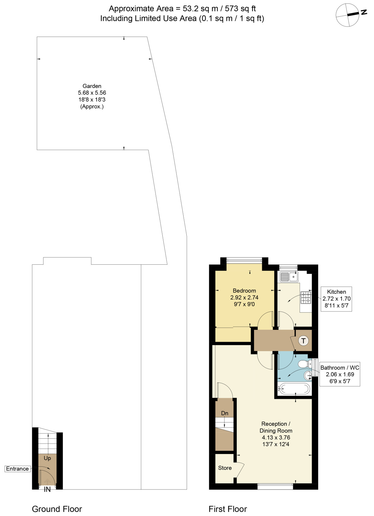 Floorplan of 1 bedroom Flat to rent, Faulkner Close, Dagenham, RM8