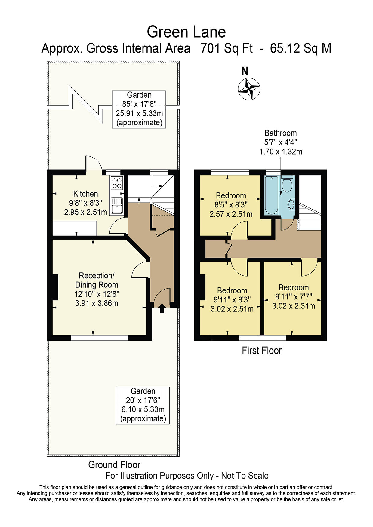 Floorplan of 2 bedroom Mid Terrace House for sale, Green Lane, Dagenham, RM8
