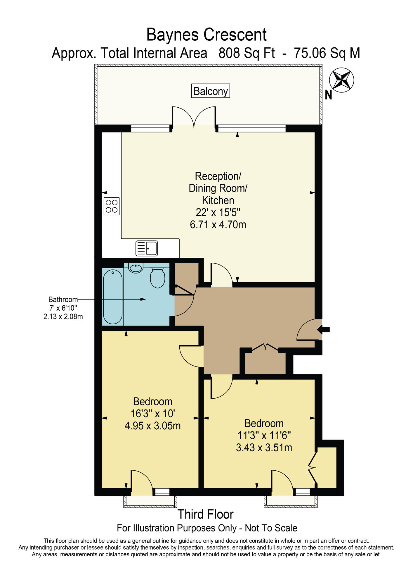 Floorplan of 2 bedroom  Flat for sale, Baynes Crescent, Dagenham, RM10