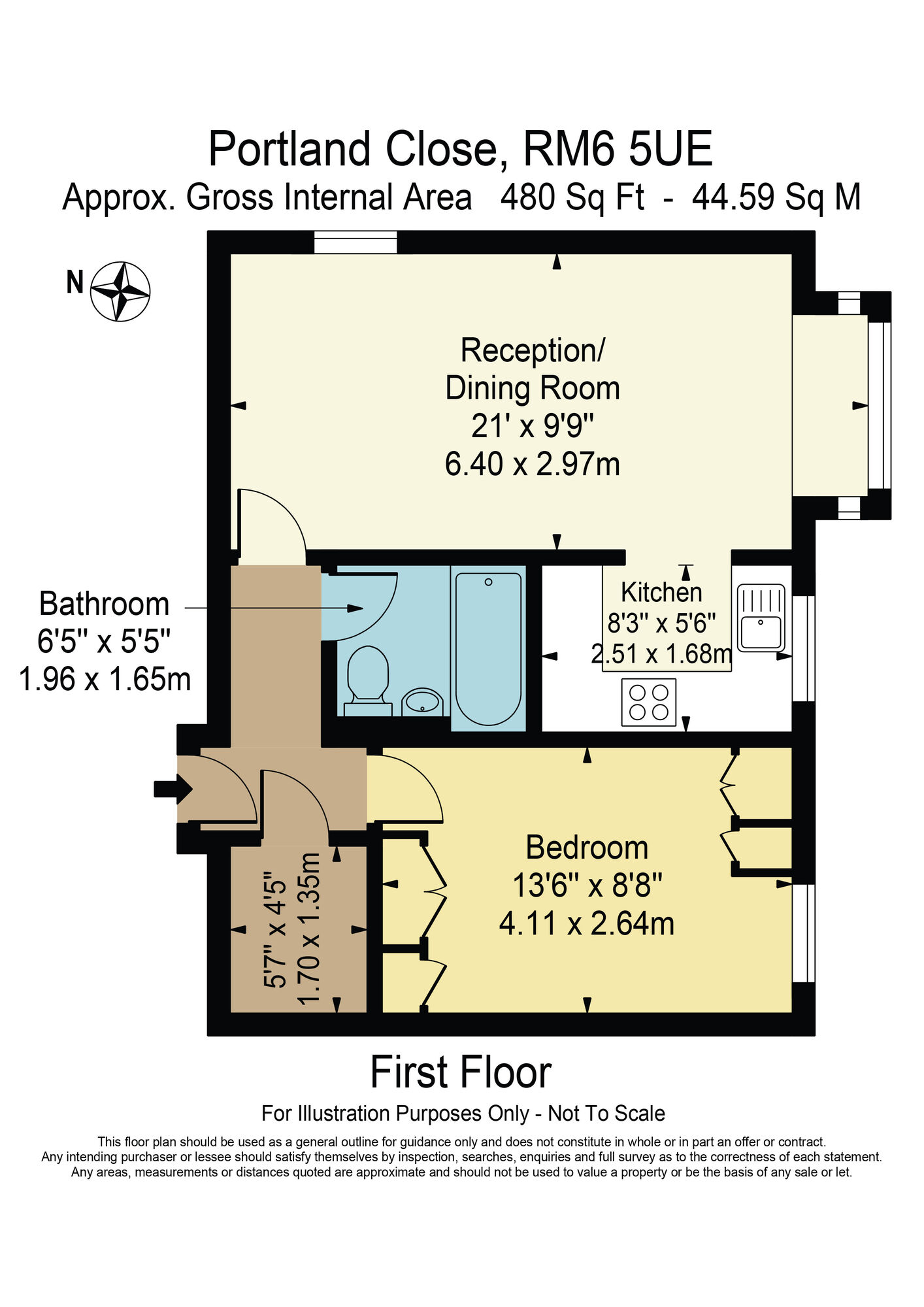 Floorplan of 1 bedroom  Flat for sale, Portland Close, Chadwell Heath, RM6