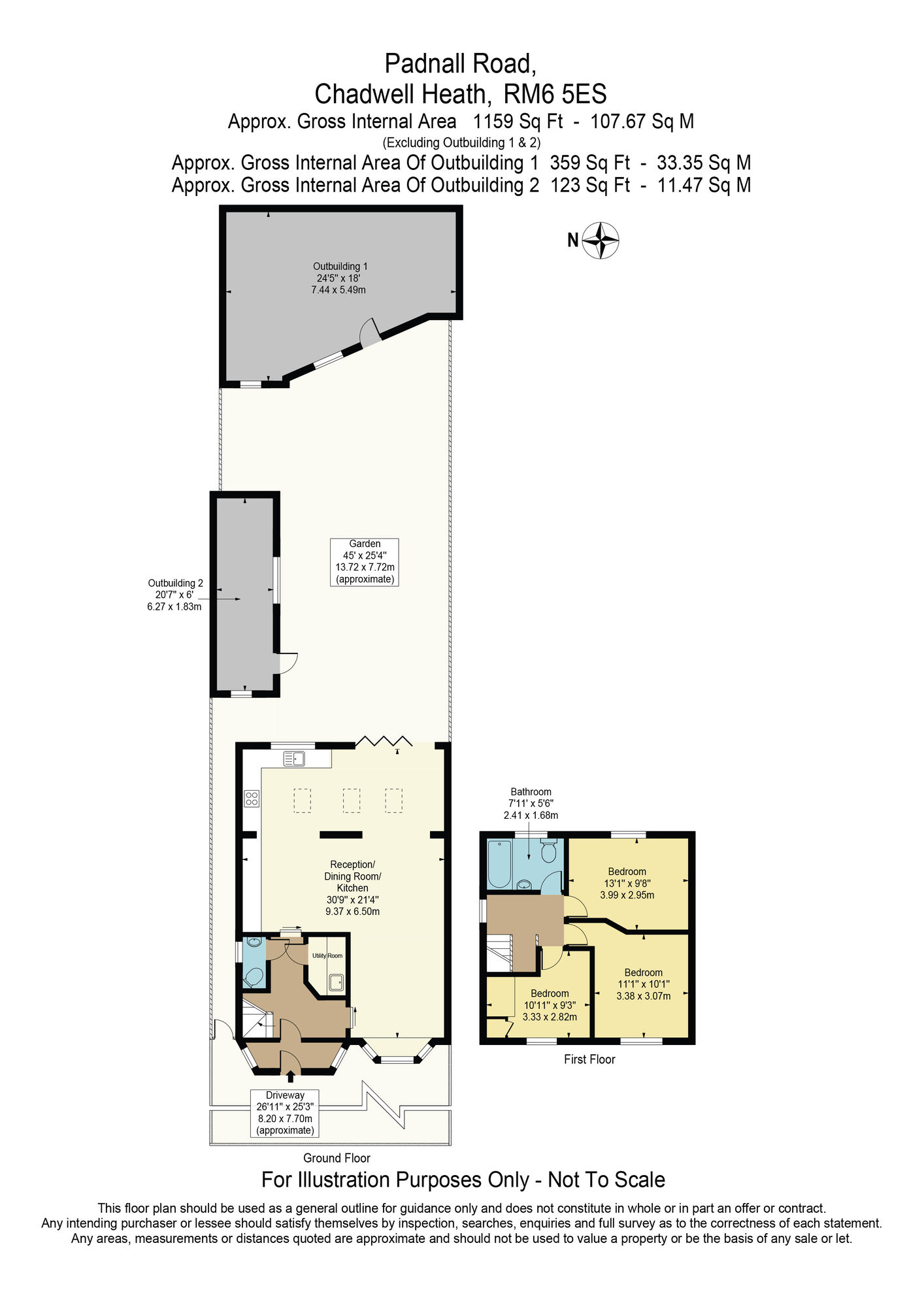 Floorplan of 3 bedroom End Terrace House for sale, Padnall Road, Chadwell Heath, RM6