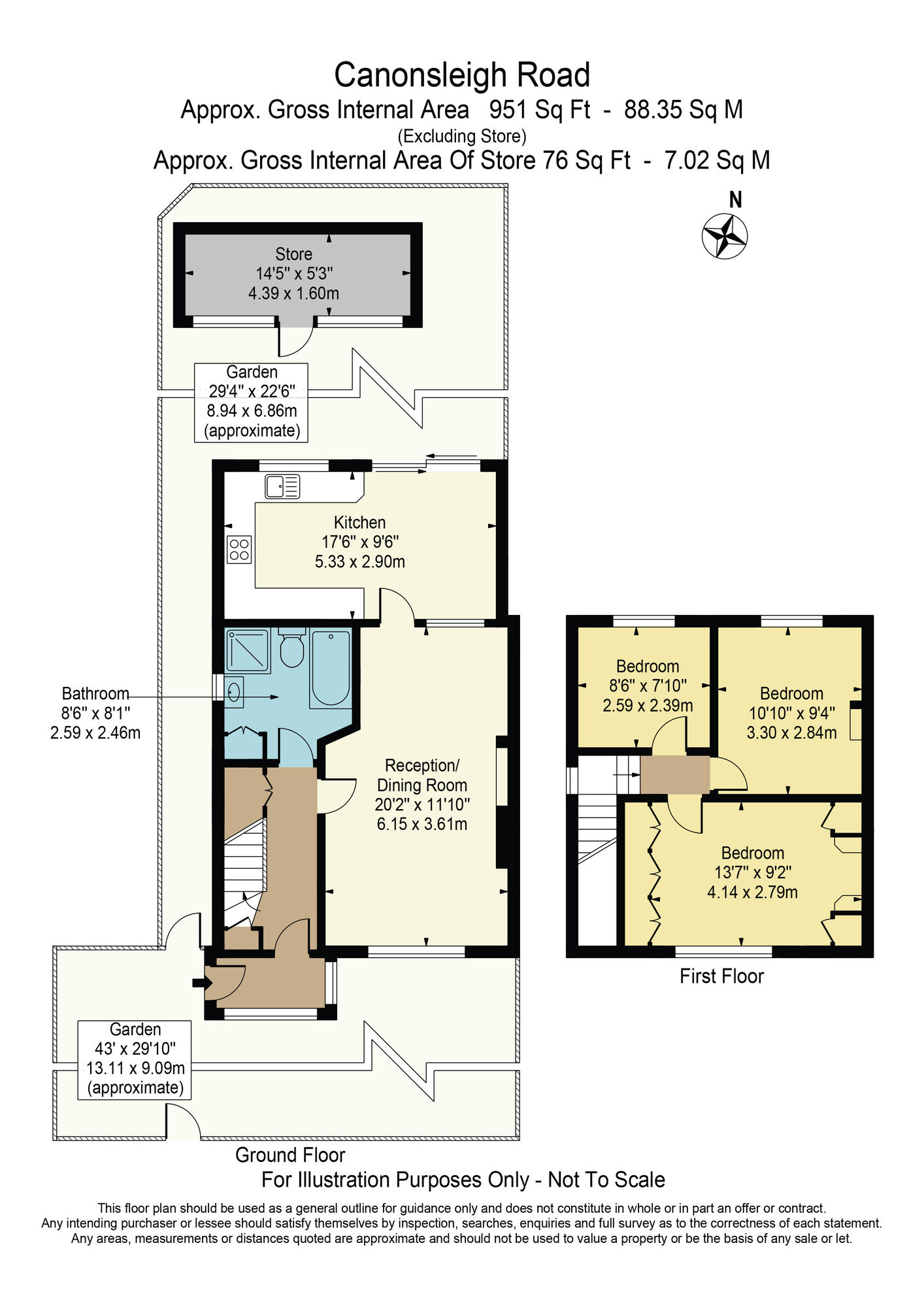 Floorplan of 3 bedroom End Terrace House for sale, Canonsleigh Road, Dagenham, RM9