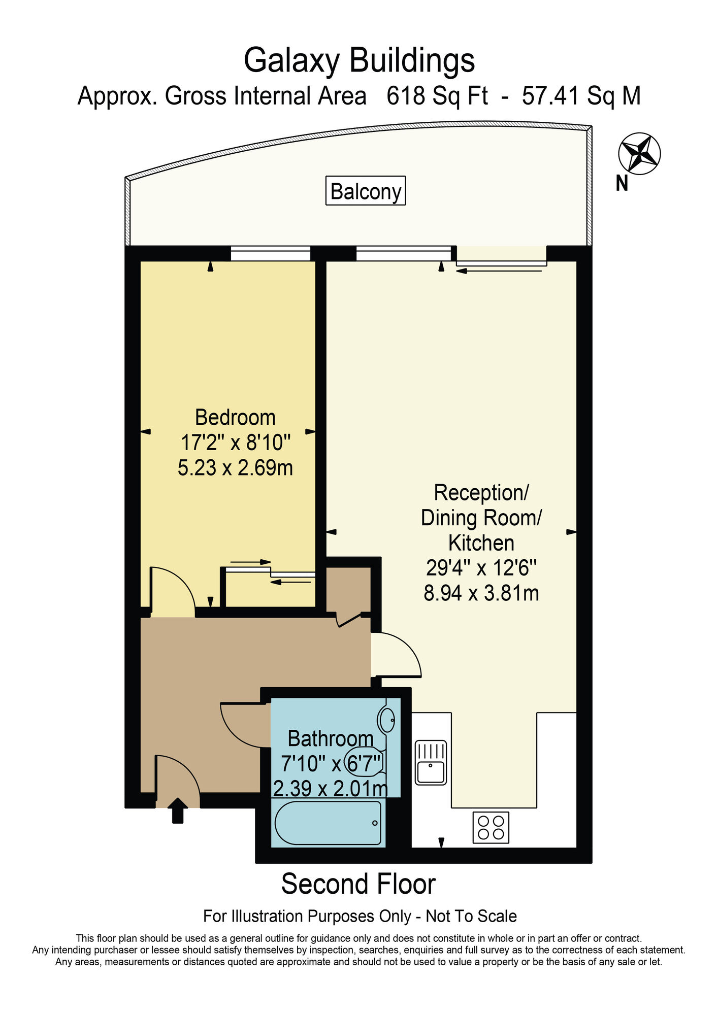 Floorplan of 1 bedroom  Flat for sale, Galaxy Building, 5 Crews Street, London, E14