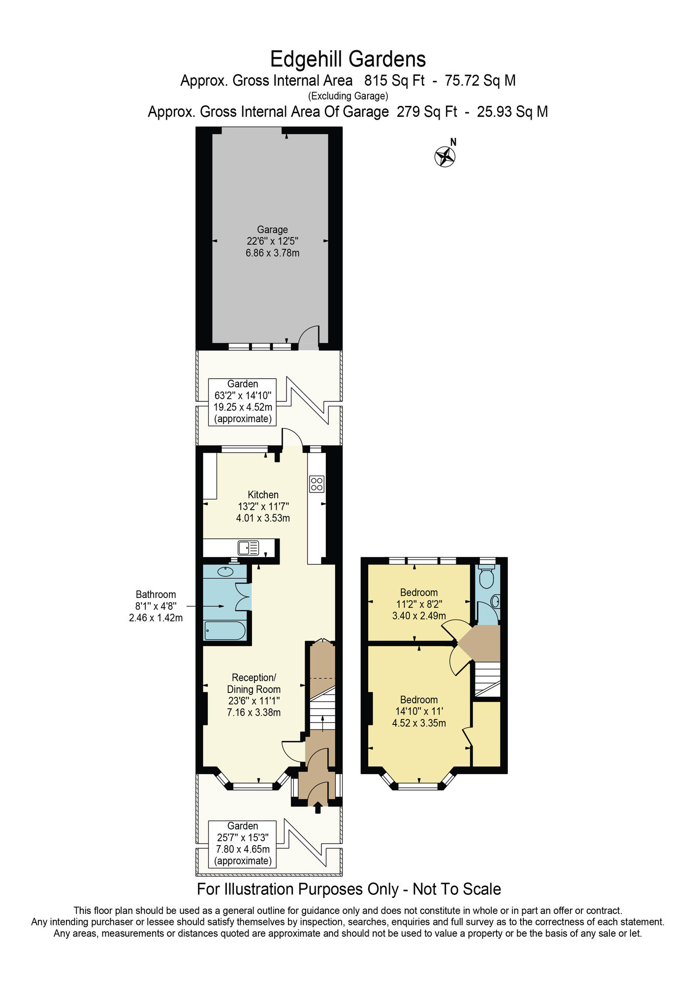 Floorplan of 2 bedroom Mid Terrace House for sale, Edgehill Gardens, Dagenham, RM10