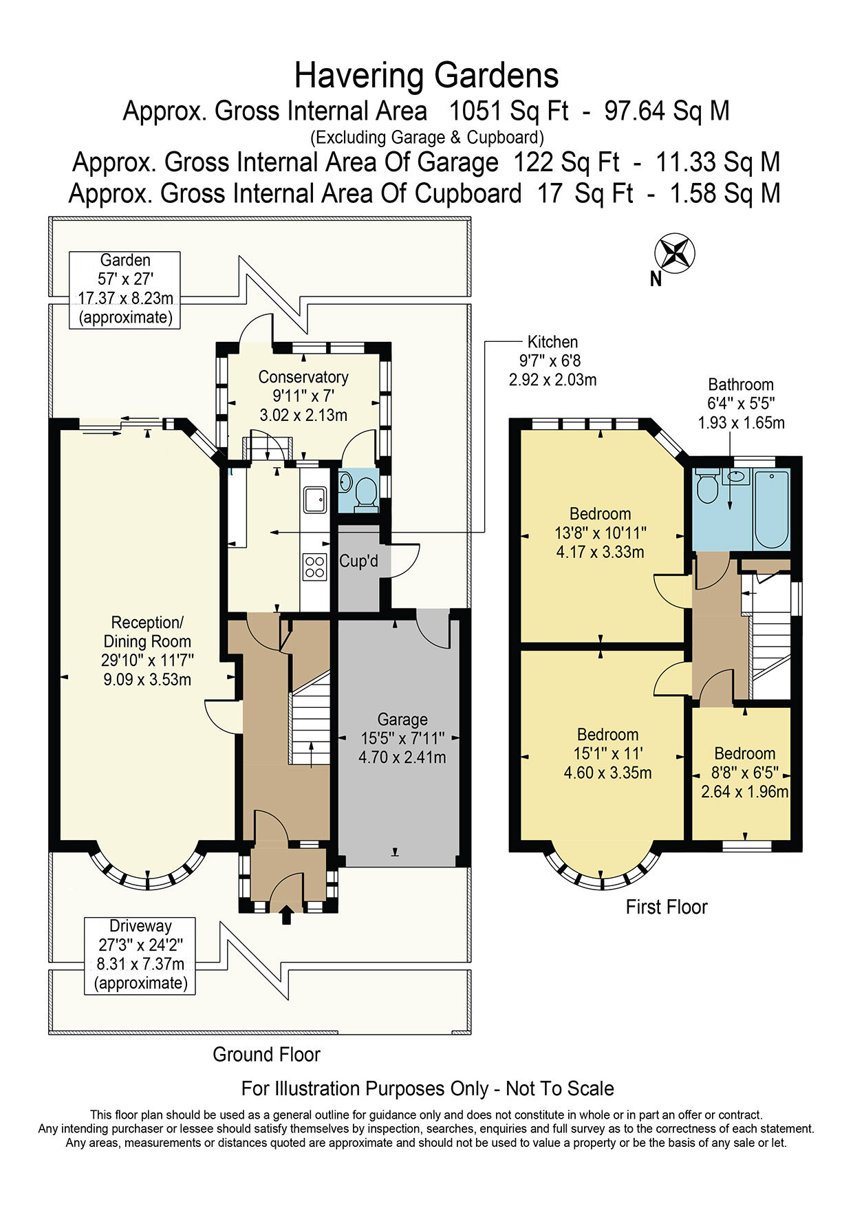 Floorplan of 3 bedroom End Terrace House for sale, Havering Gardens, Chadwell Heath, RM6