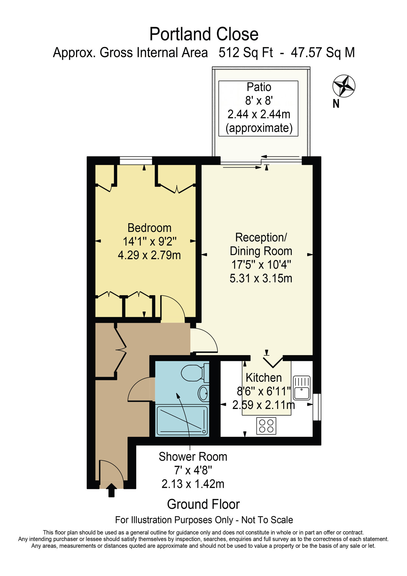 Floorplan of 1 bedroom  Flat for sale, Portland Close, Chadwell Heath, Essex, RM6