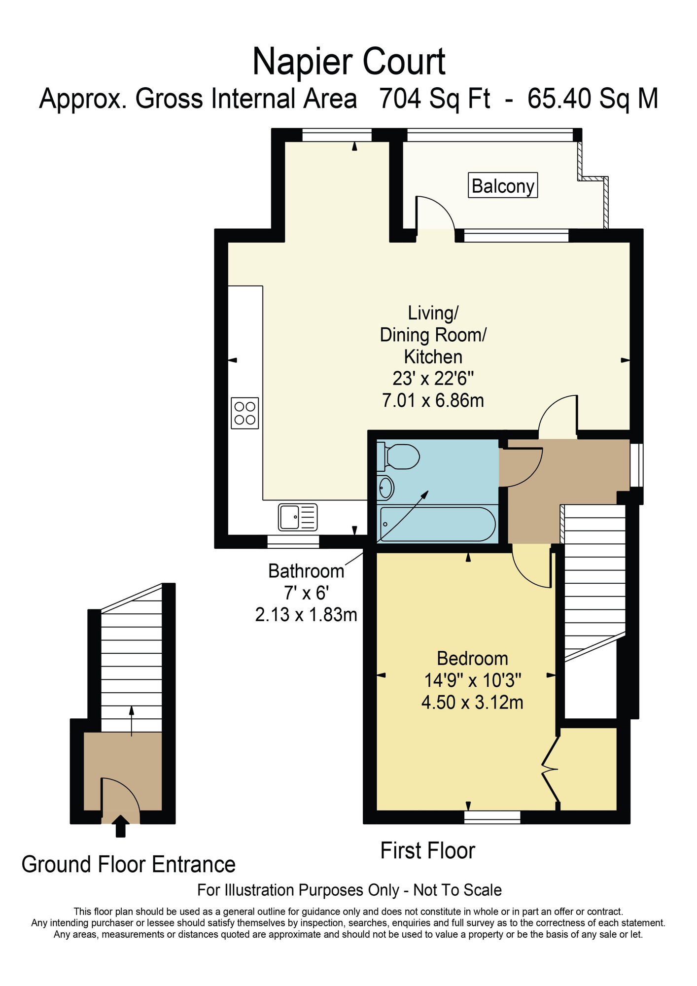 Floorplan of 1 bedroom  Flat for sale, Napier Court, 521 Green Lane, Goodmayes, IG3