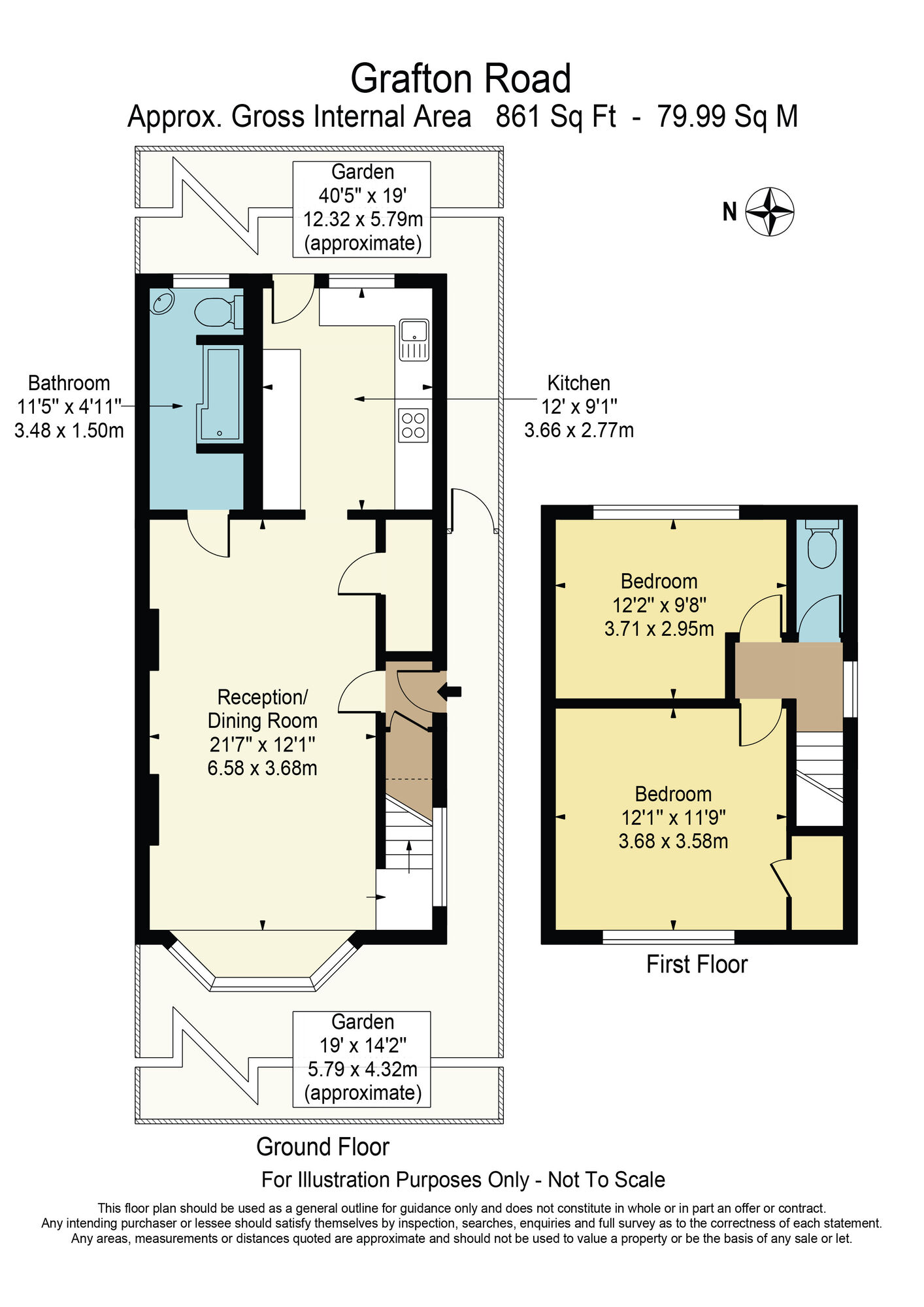 Floorplan of 2 bedroom End Terrace House for sale, Grafton Road, Dagenham, RM8