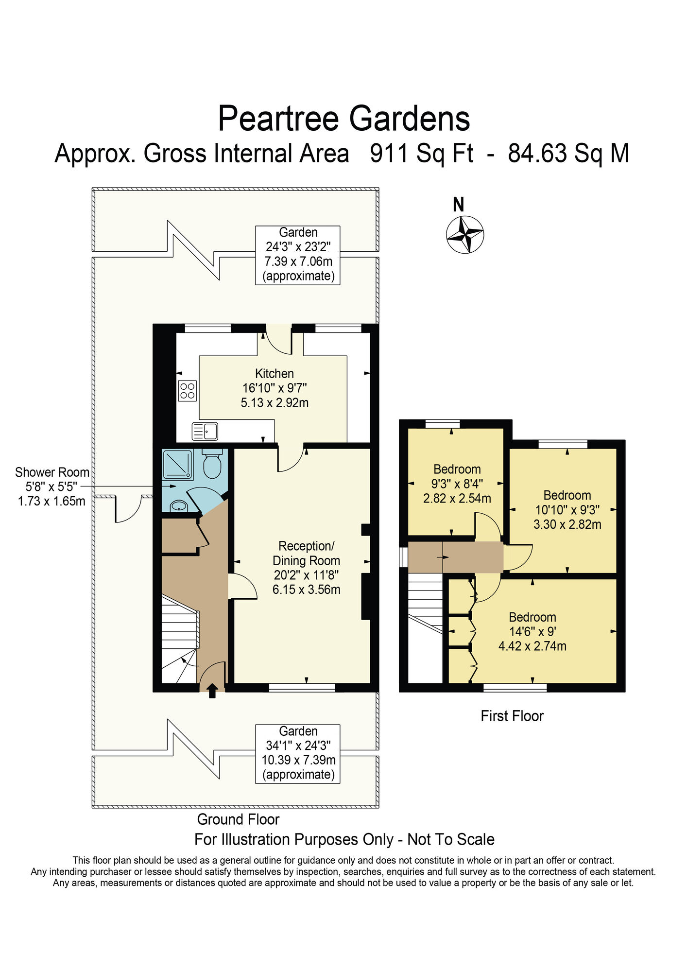 Floorplan of 3 bedroom End Terrace House for sale, Peartree Gardens, Dagenham, RM8