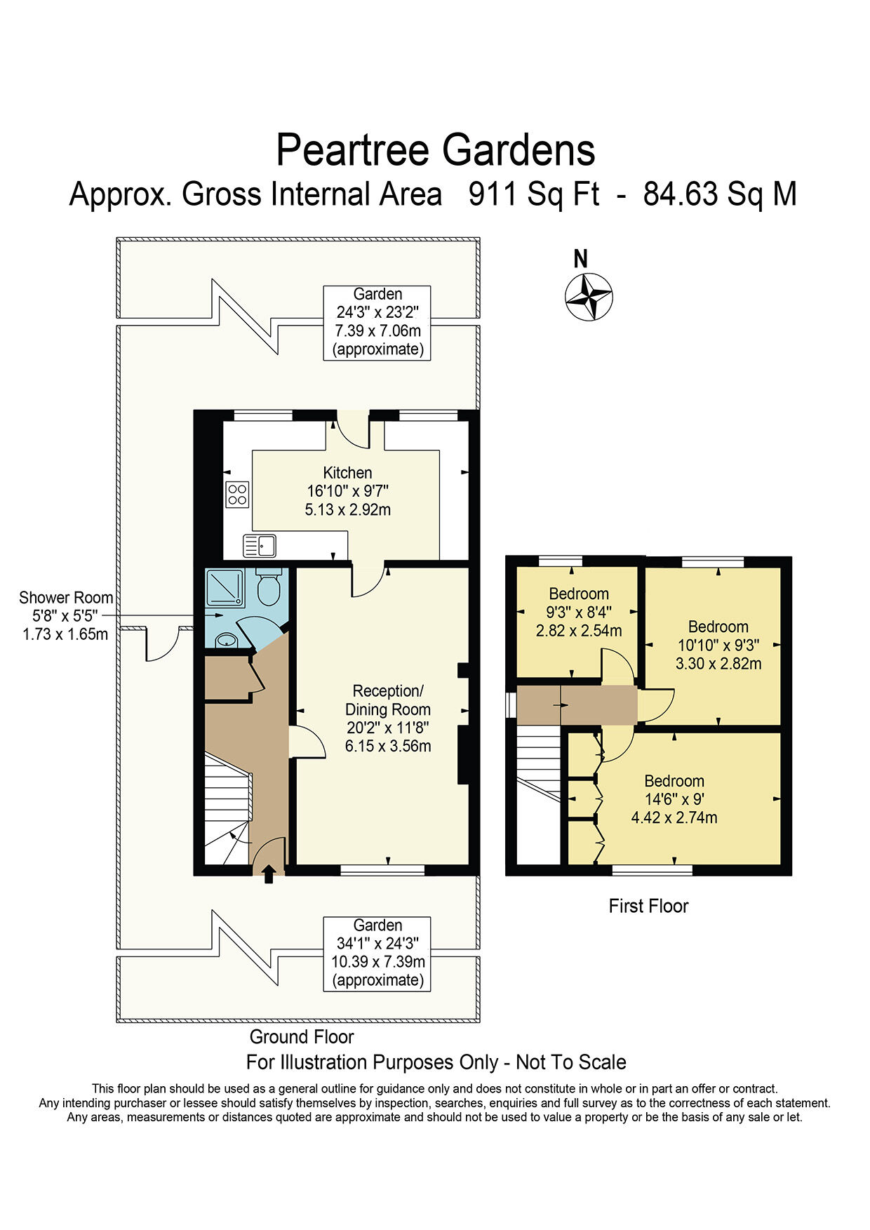 Floorplan of 3 bedroom End Terrace House for sale, Peartree Gardens, Dagenham, RM8