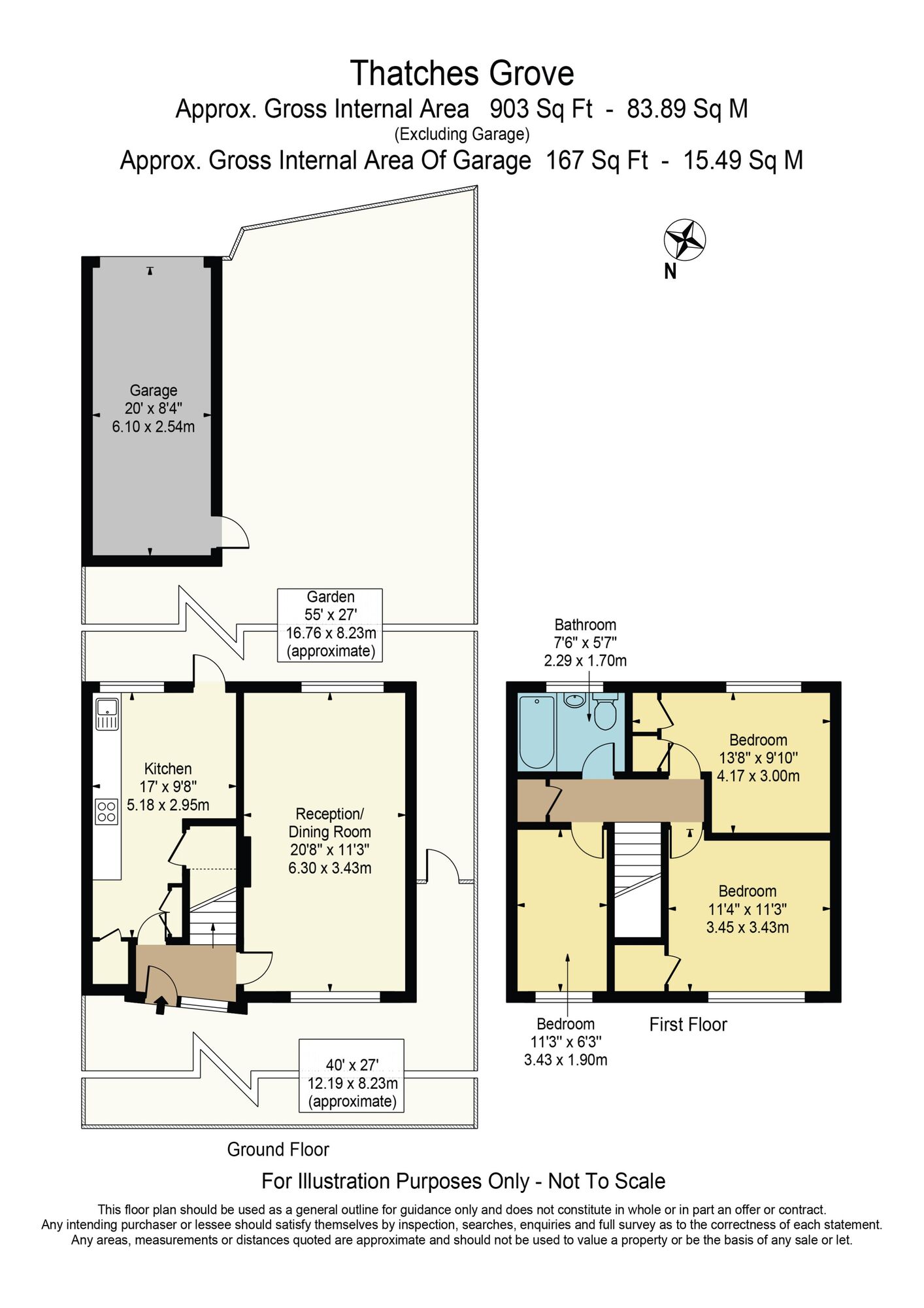 Floorplan of 3 bedroom Semi Detached House for sale, Thatches Grove, Chadwell Heath, RM6