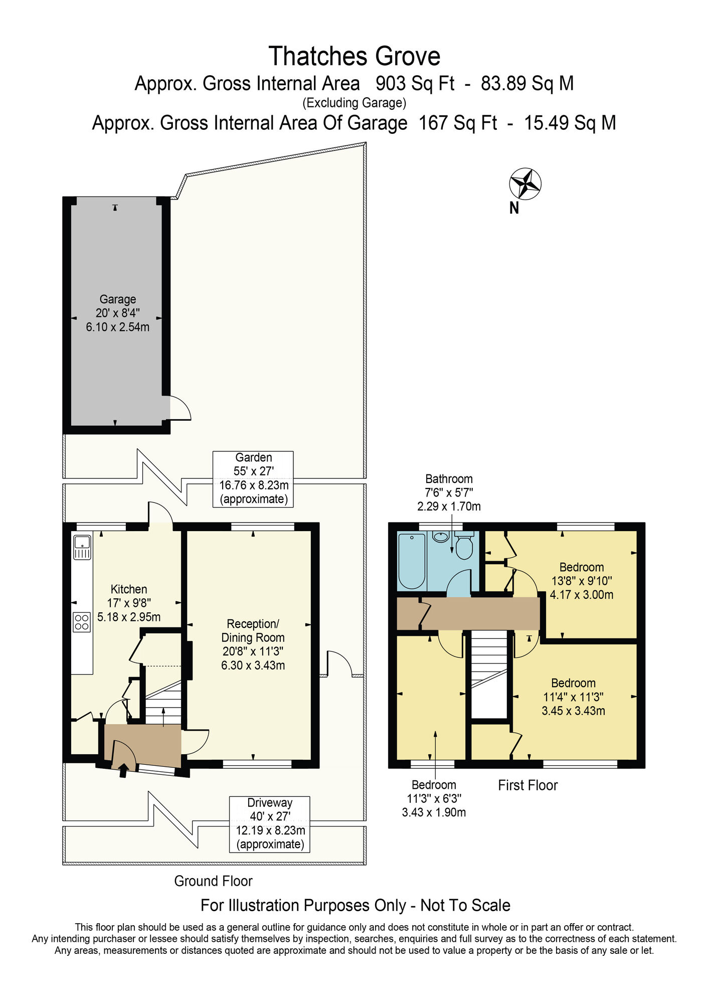 Floorplan of 3 bedroom Semi Detached House for sale, Thatches Grove, Chadwell Heath, RM6
