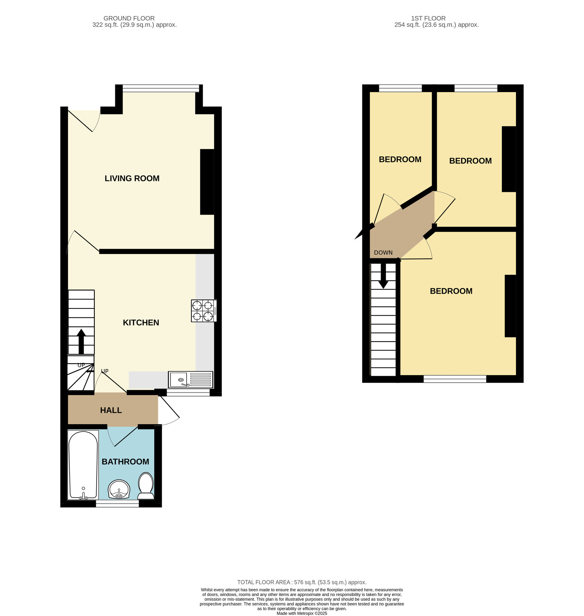 Floorplan of 3 bedroom Mid Terrace House for sale, Worcester Road, London, E12