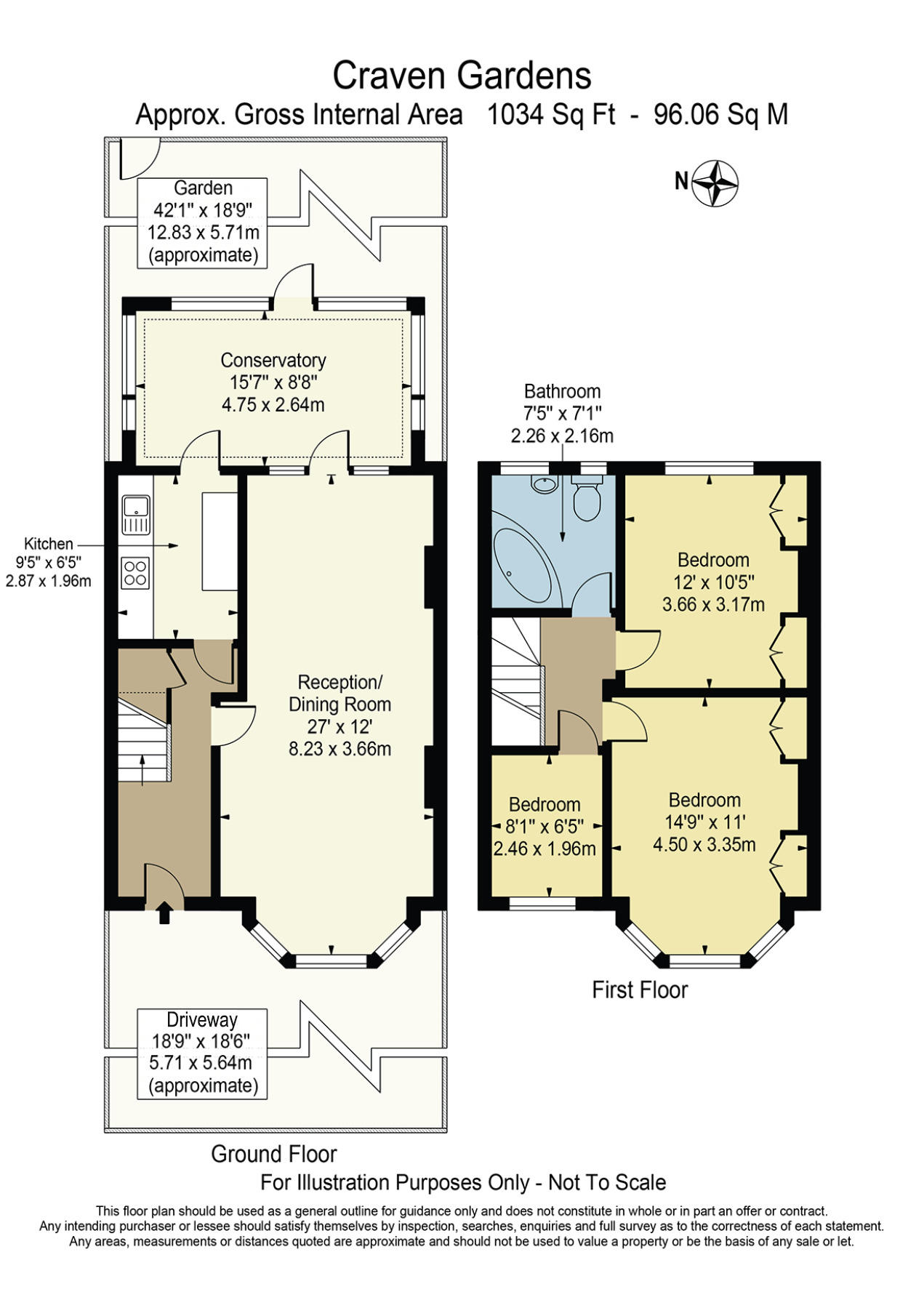 Floorplan of 3 bedroom Mid Terrace House for sale, Craven Gardens, Barkingside, Essex, IG6