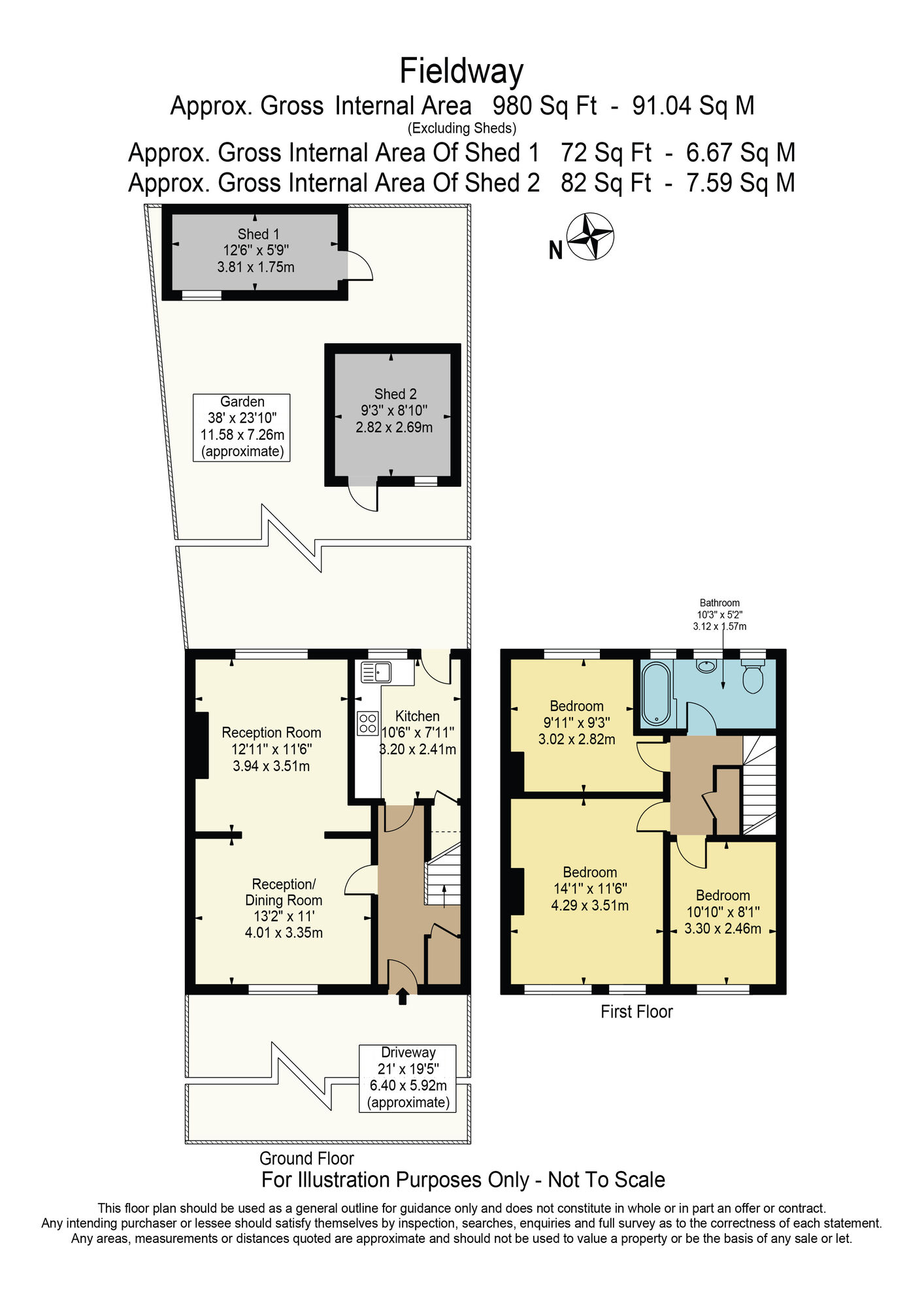 Floorplan of 3 bedroom Mid Terrace House for sale, Fieldway, Dagenham, RM8