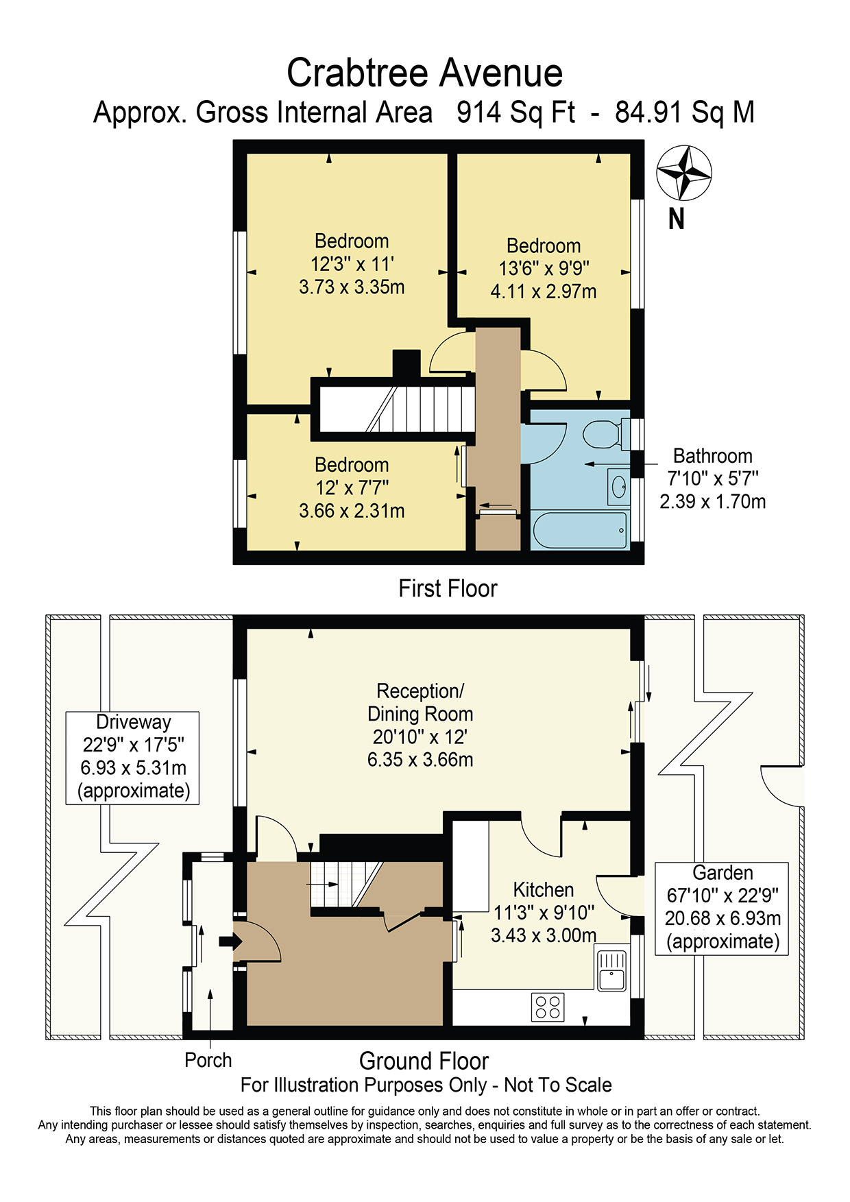 Floorplan of 3 bedroom Mid Terrace House for sale, Crabtree Avenue, Chadwell Heath, RM6
