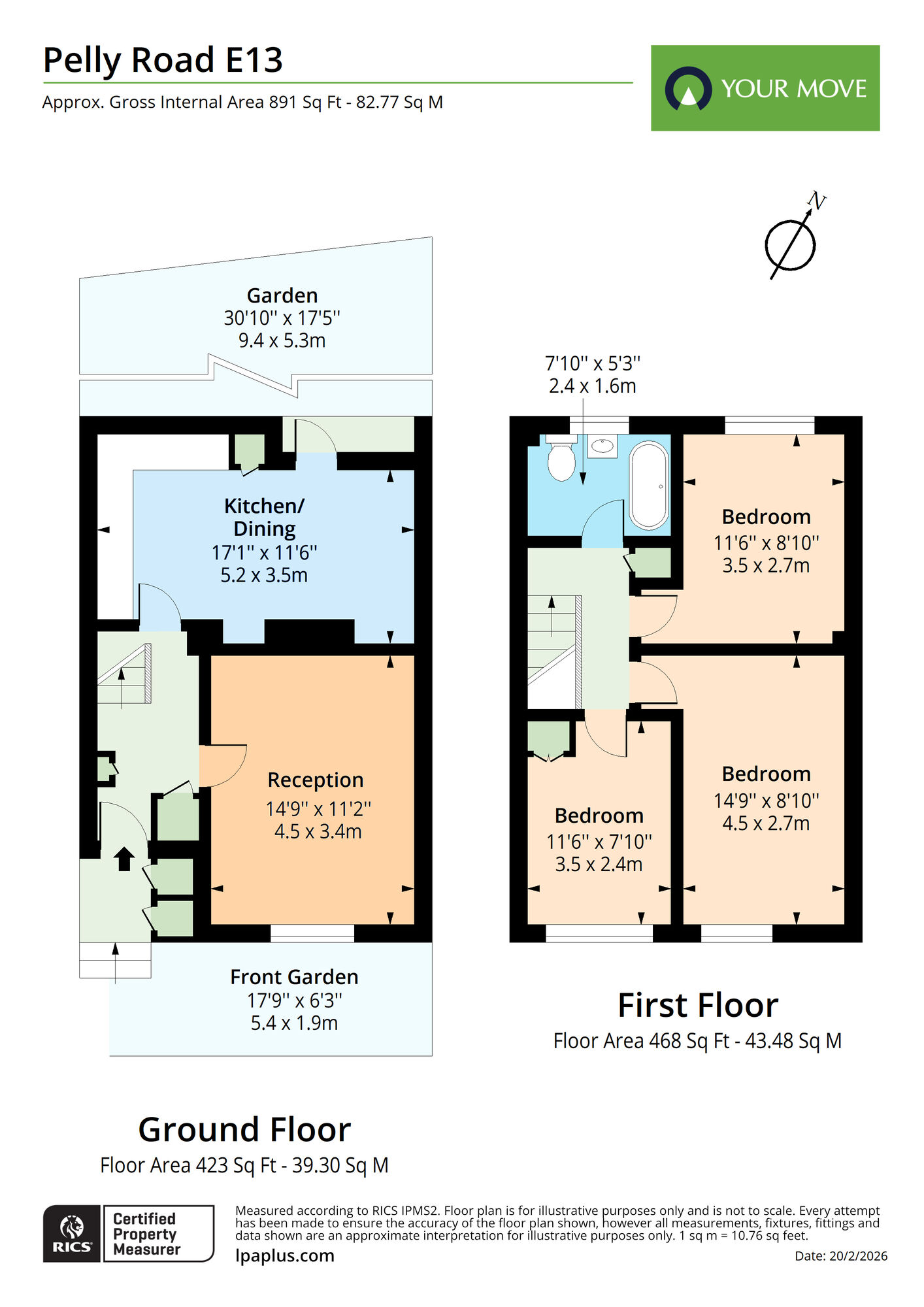 Floorplan of 3 bedroom Mid Terrace House for sale, Pelly Road, Plaistow, E13