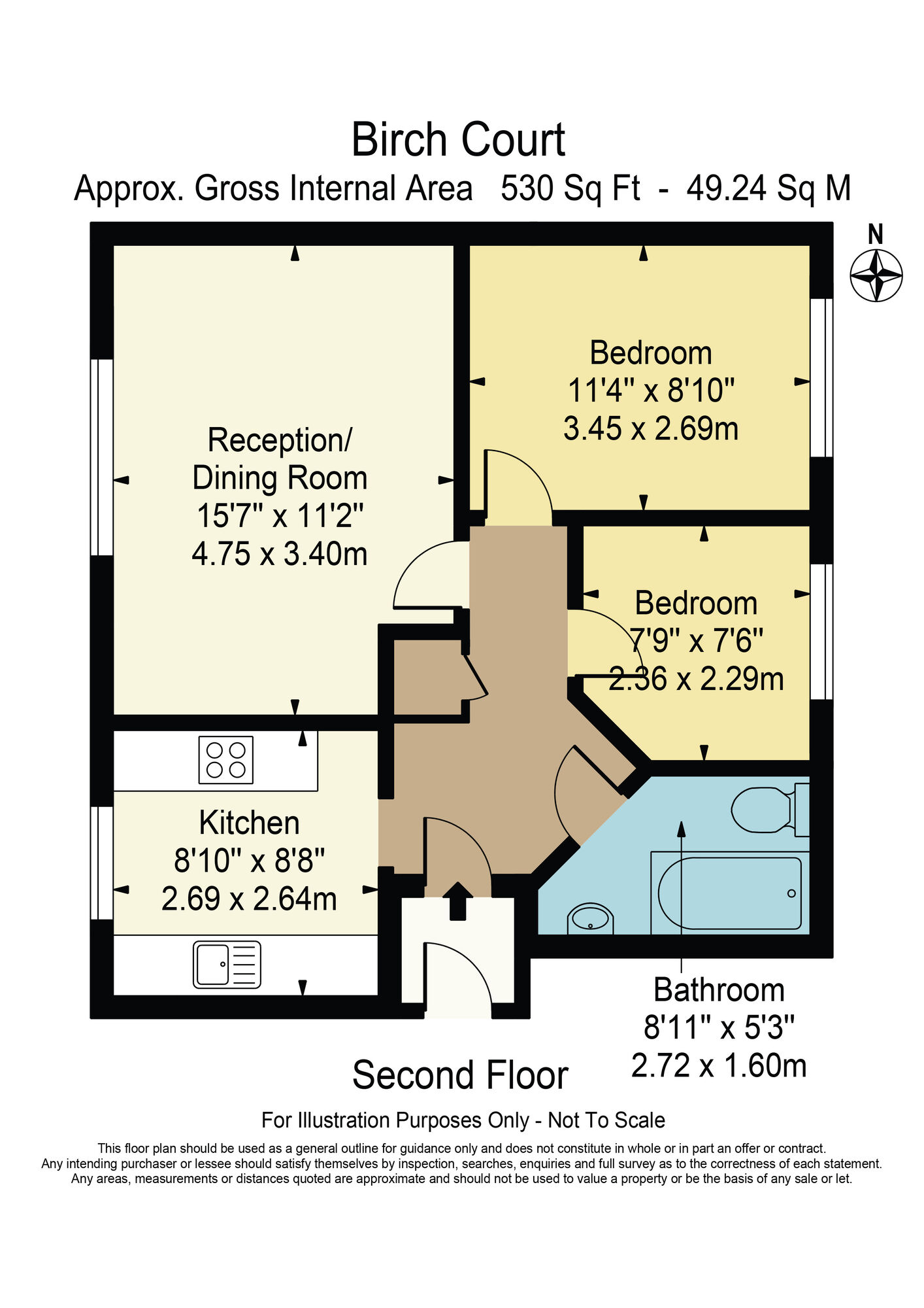 Floorplan of 2 bedroom  Flat to rent, Birch Court, Sherman Gardens, Romford, RM6