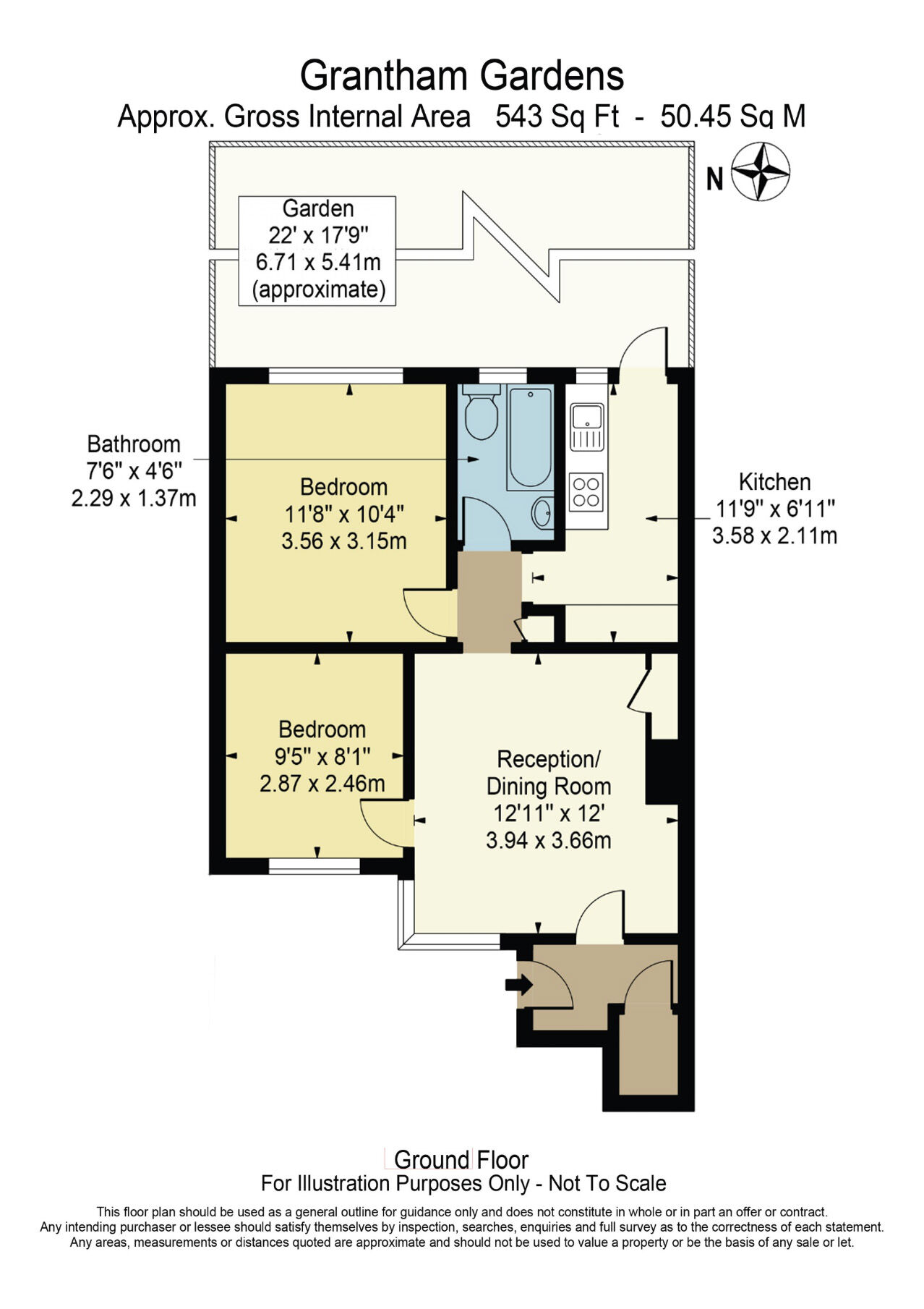 Floorplan of 2 bedroom  Flat for sale, Grantham Gardens, Chadwell Heath, RM6