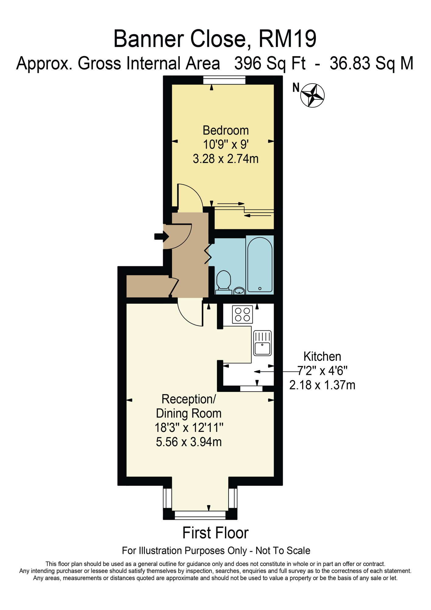 Floorplan of 1 bedroom  Flat for sale, Banner Close, Purfleet, Essex, RM19