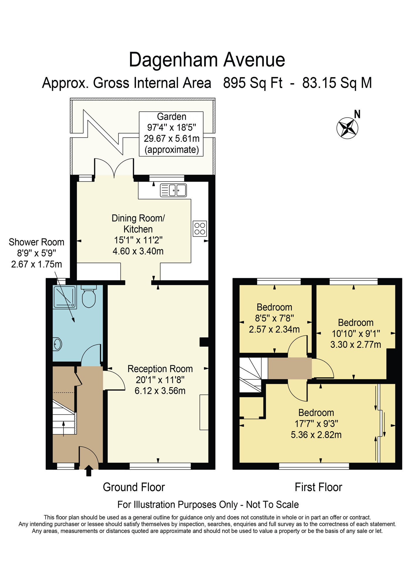 Floorplan of 3 bedroom Mid Terrace House for sale, Dagenham Avenue, Dagenham, RM9
