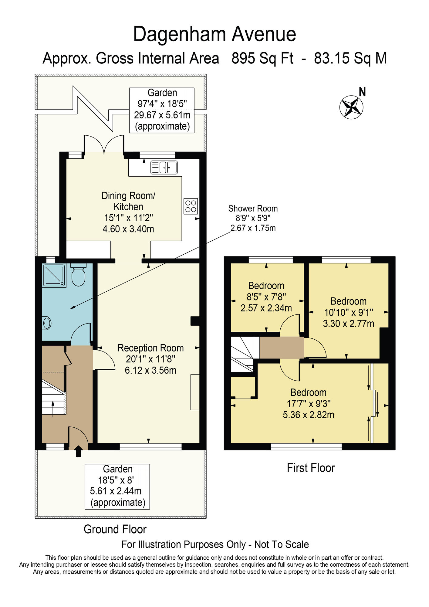 Floorplan of 3 bedroom Mid Terrace House for sale, Dagenham Avenue, Dagenham, RM9