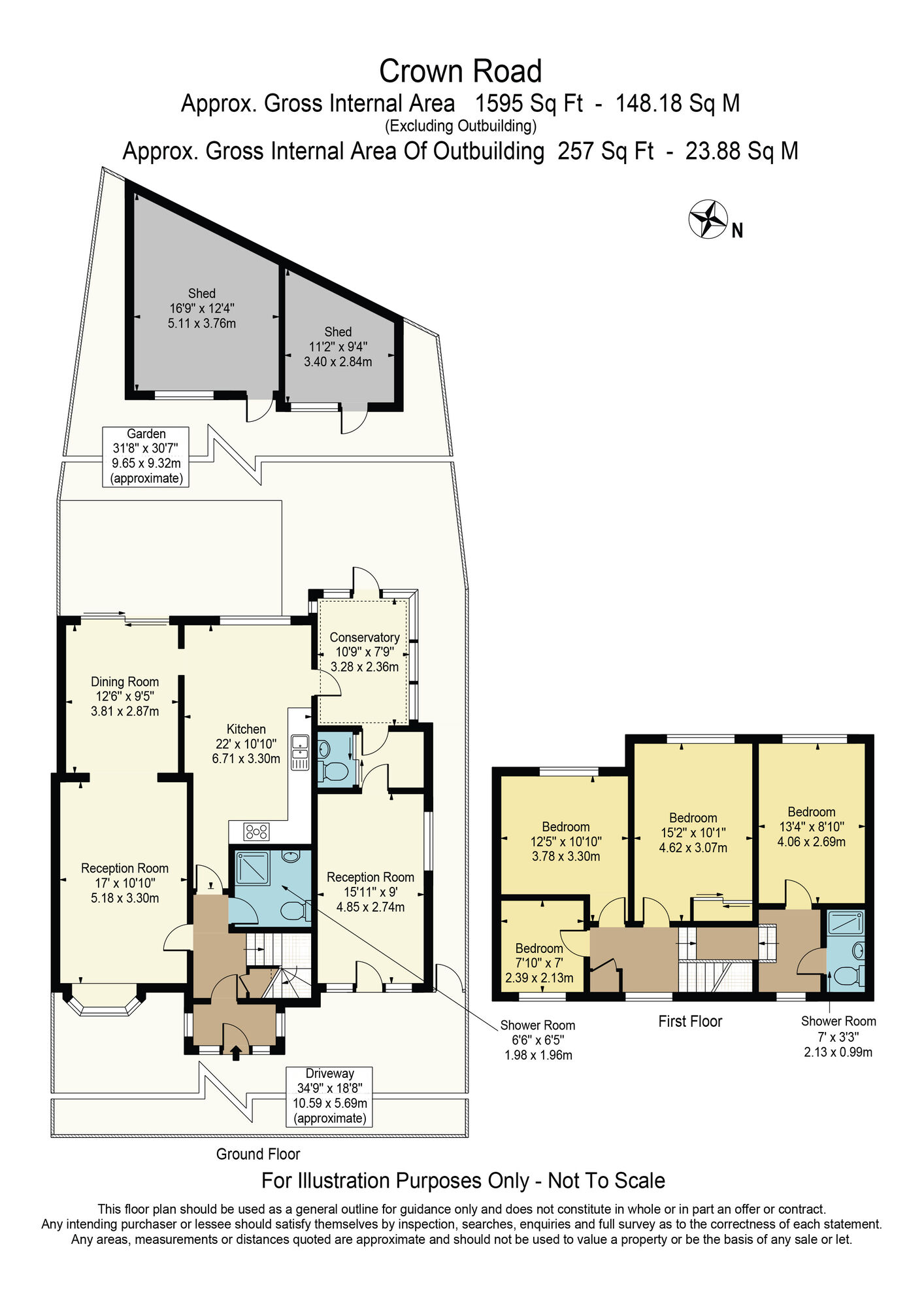 Floorplan of 4 bedroom Semi Detached House for sale, Crown Road, Barkingside, Ilford, IG6