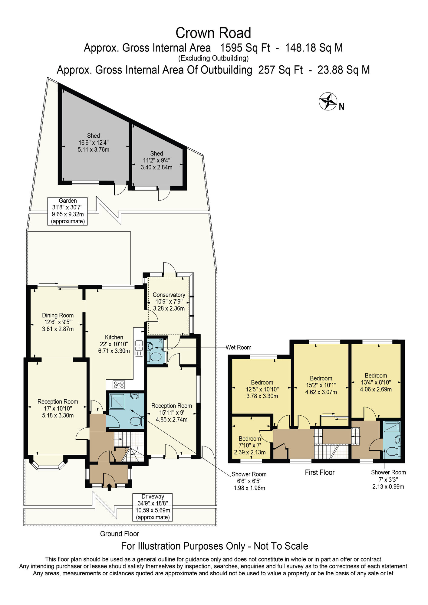 Floorplan of 4 bedroom Semi Detached House for sale, Crown Road, Barkingside, Ilford, IG6
