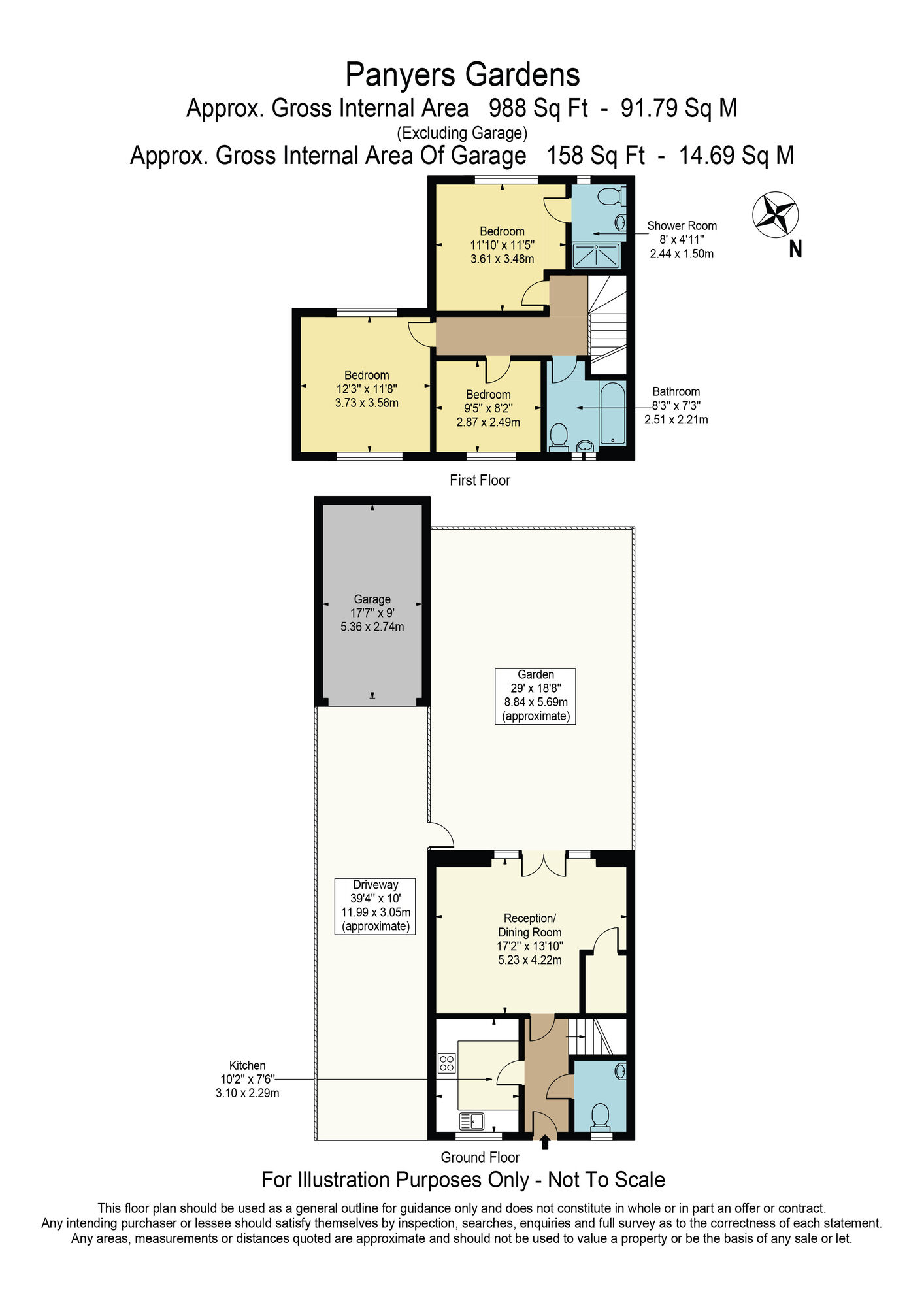 Floorplan of 3 bedroom Mid Terrace House for sale, Panyers Gardens, Dagenham, RM10
