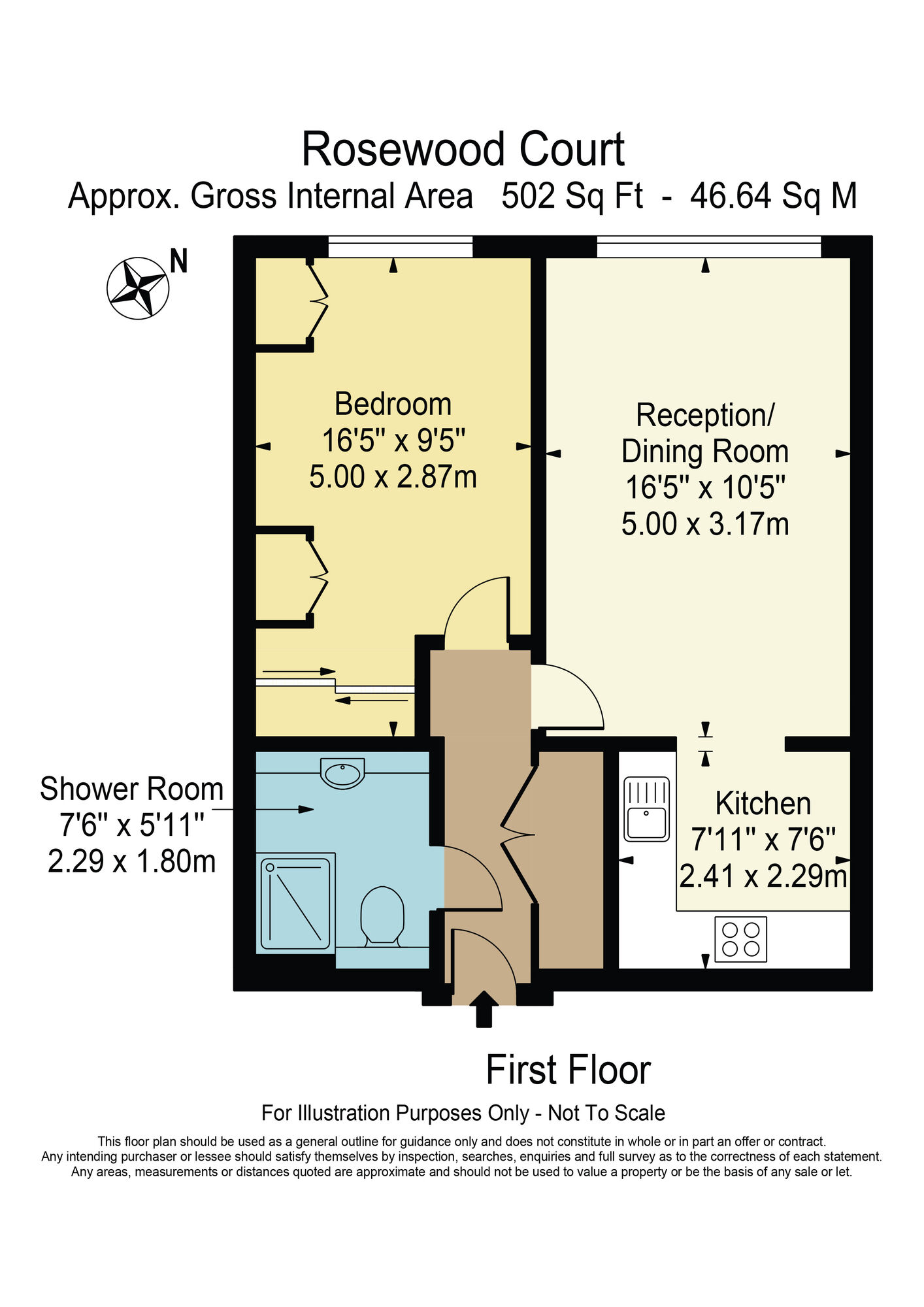 Floorplan of 1 bedroom  Flat for sale, Rosewood Court, Chadwell Heath Lane, Chadwell Heath, RM6