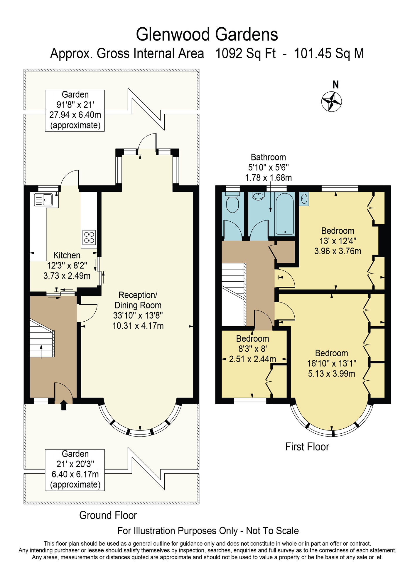 Floorplan of 3 bedroom Mid Terrace House for sale, Glenwood Gardens, Gants Hill, IG2