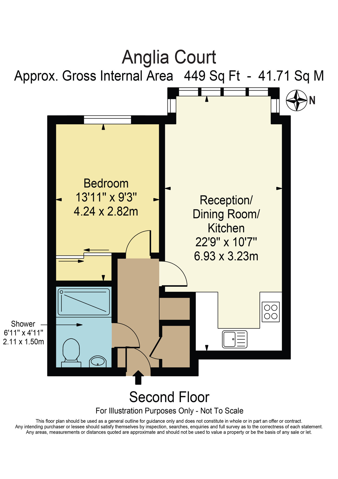 Floorplan of 1 bedroom Flat for sale, Anglia Court, Spring Close, Dagenham, RM8