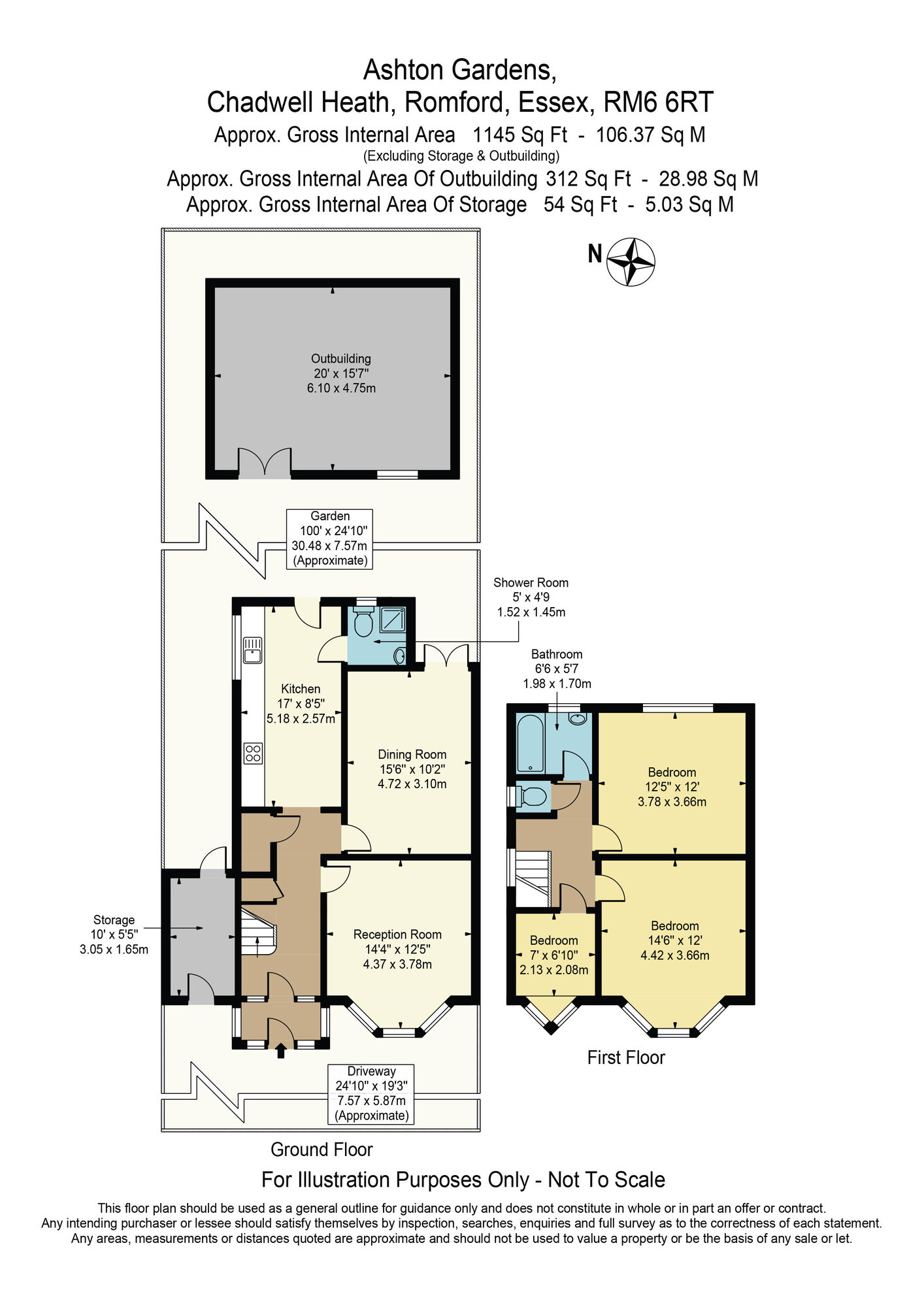 Floorplan of 3 bedroom End Terrace House for sale, Ashton Gardens, Chadwell Heath, RM6
