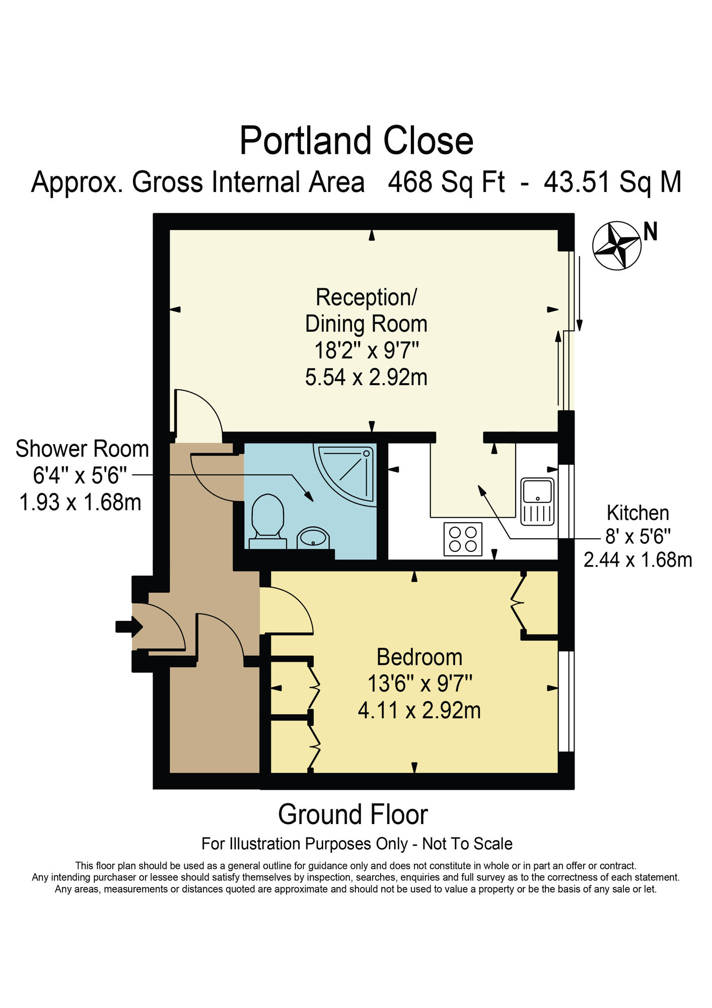 Floorplan of 1 bedroom Flat for sale, Portland Close, Chadwell Heath, RM6