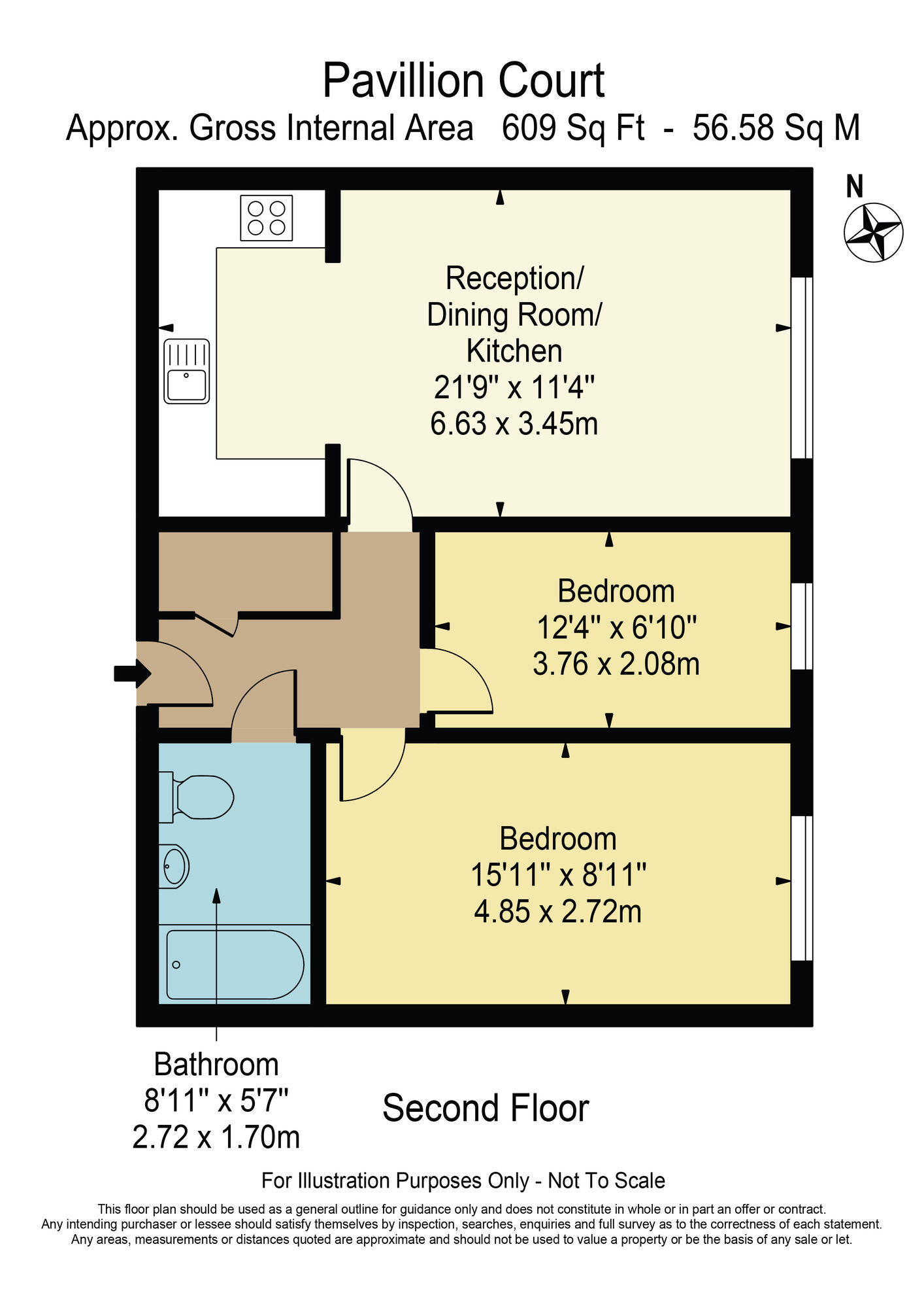 Floorplan of 2 bedroom Flat for sale, Pavilion Court, Goresbrook Road, Dagenham, RM9