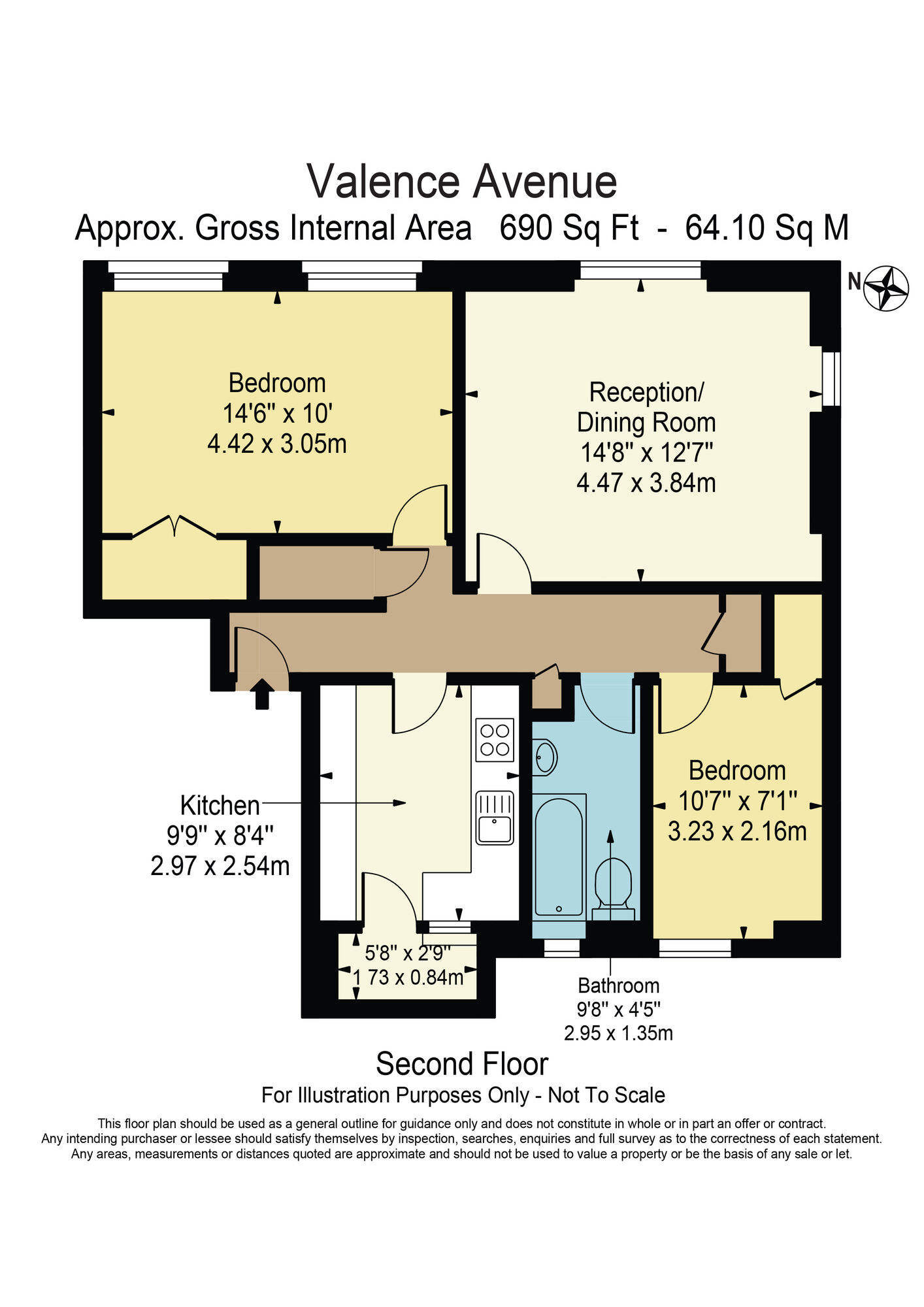 Floorplan of 2 bedroom Flat for sale, Valence Avenue, Dagenham, RM8