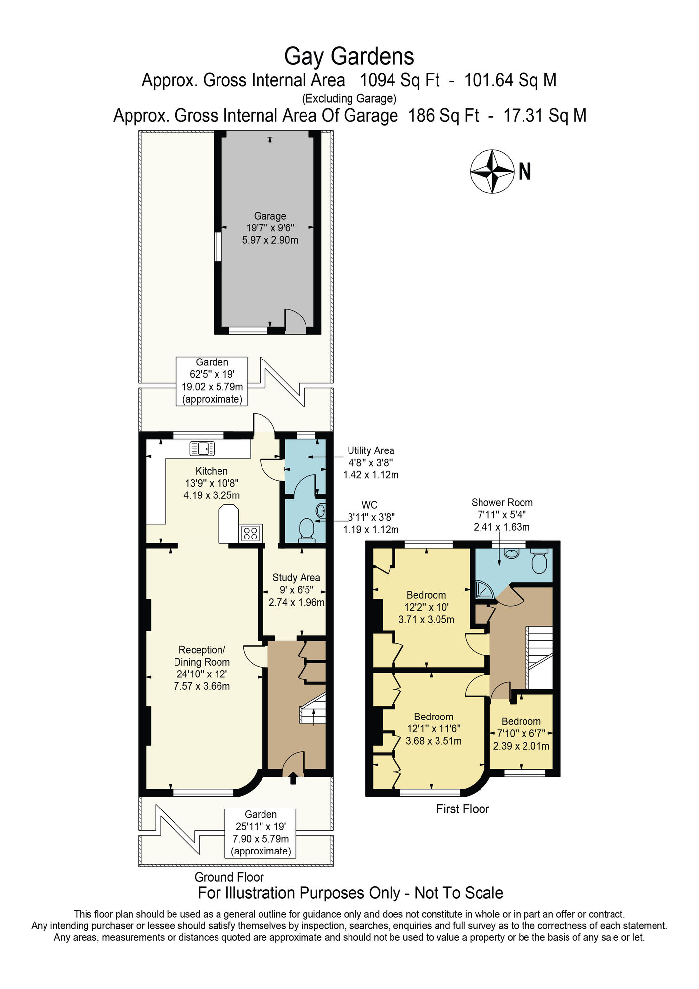 Floorplan of 3 bedroom Mid Terrace House for sale, Gay Gardens, Dagenham, RM10