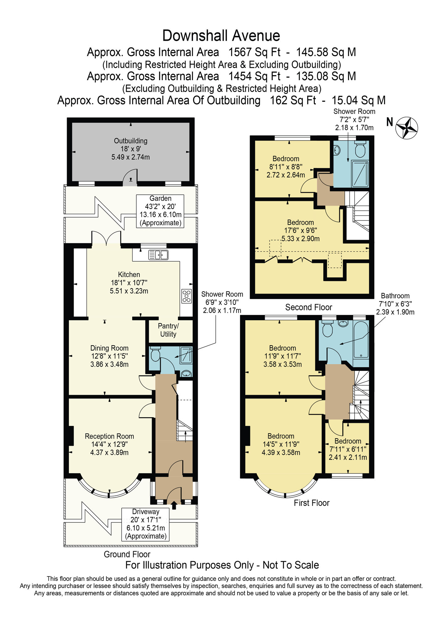 Floorplan of 5 bedroom Mid Terrace House for sale, Downshall Avenue, Seven Kings, IG3