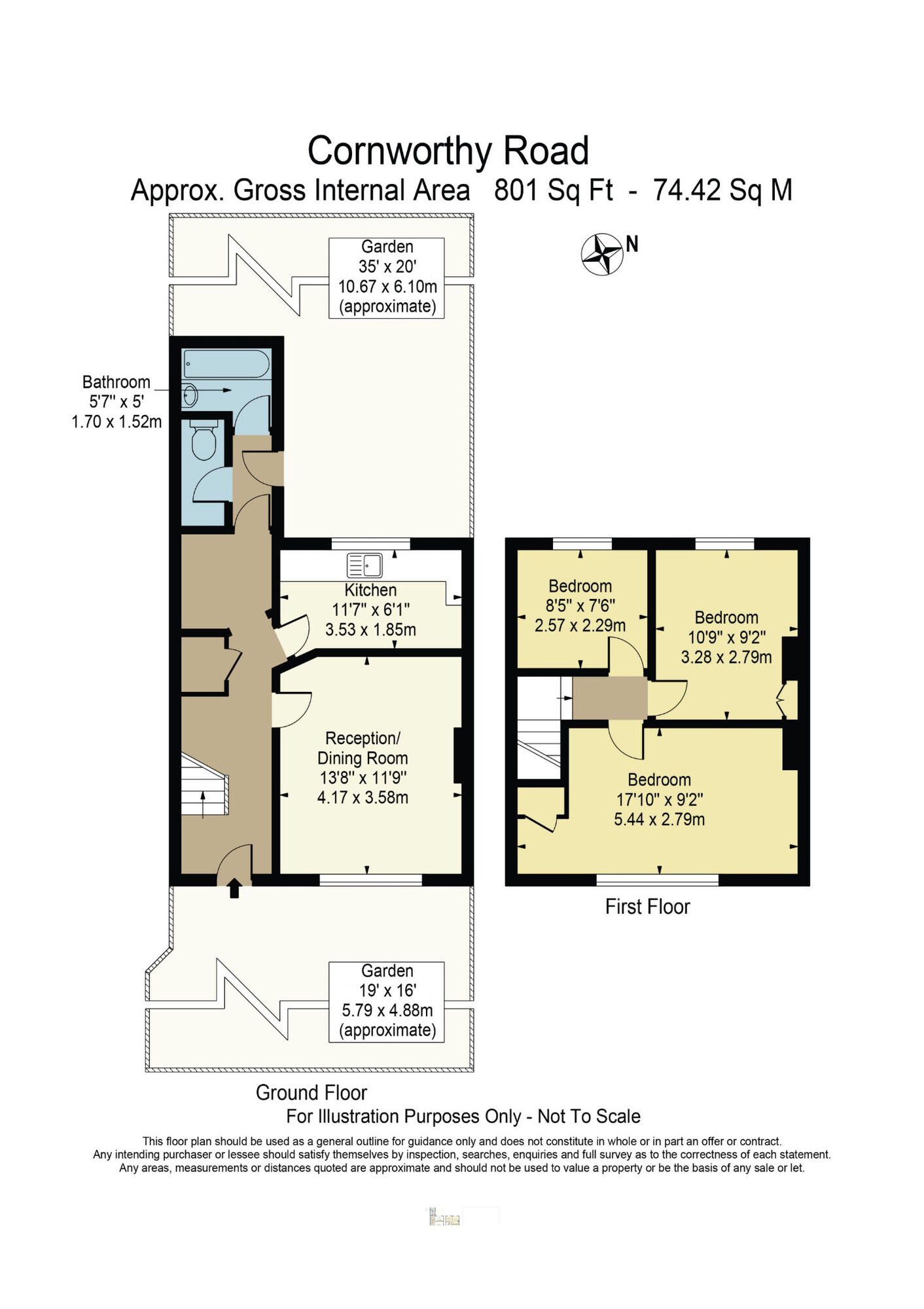 Floorplan of 3 bedroom Mid Terrace House for sale, Cornworthy Road, Dagenham, RM8
