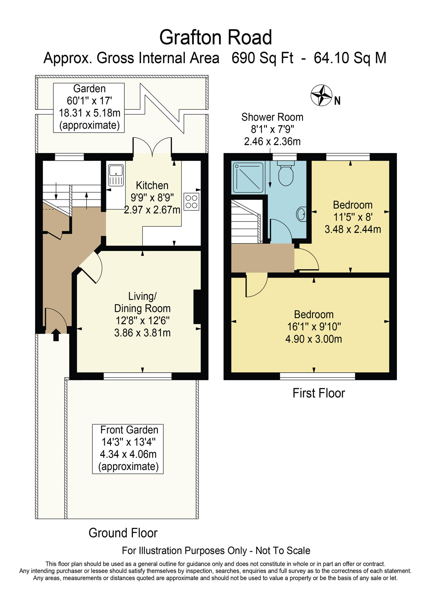 Floorplan of 2 bedroom Mid Terrace House for sale, Grafton Road, Dagenham, RM8