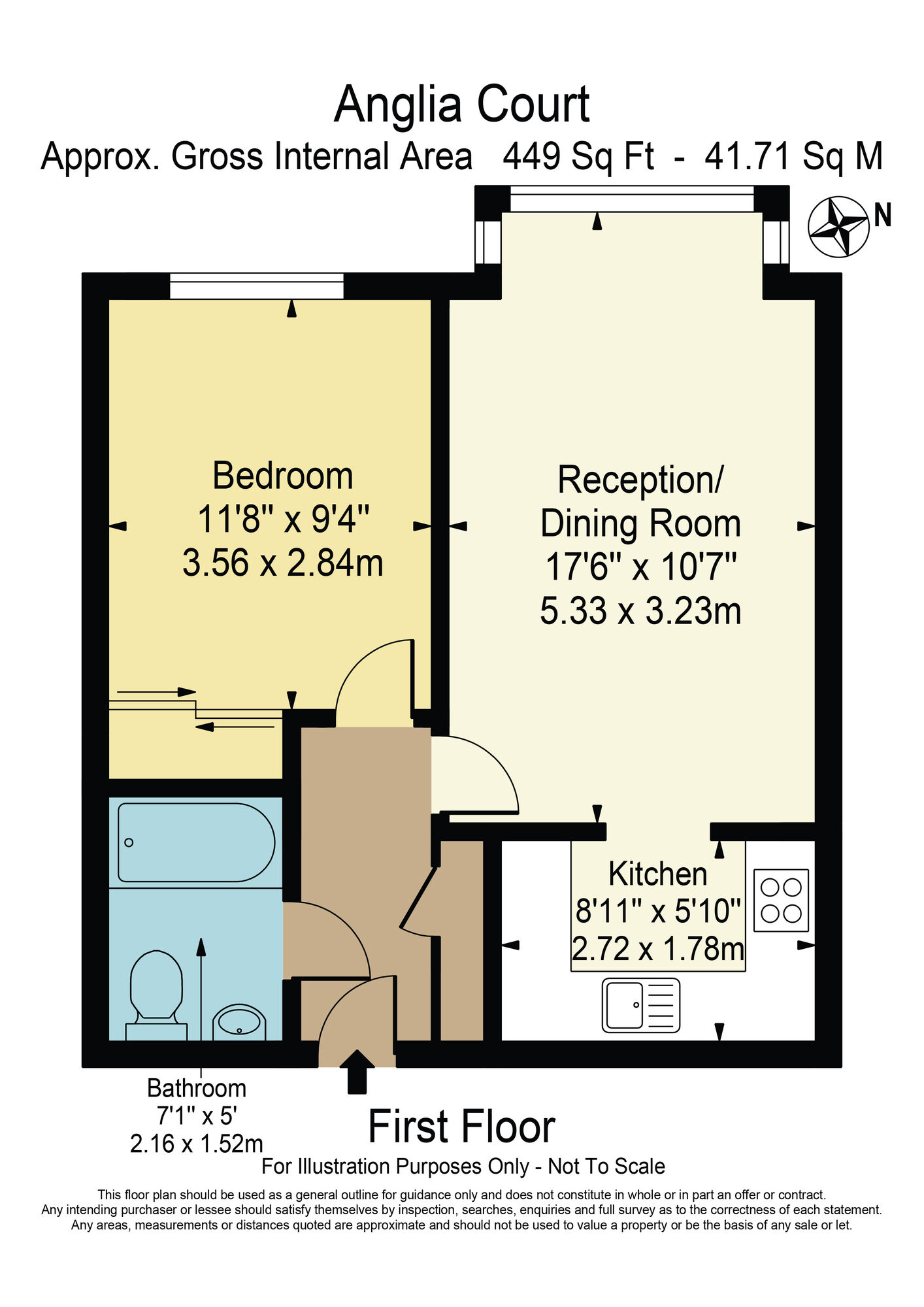 Floorplan of 1 bedroom Flat for sale, Anglia Court, Spring Close, Dagenham, RM8