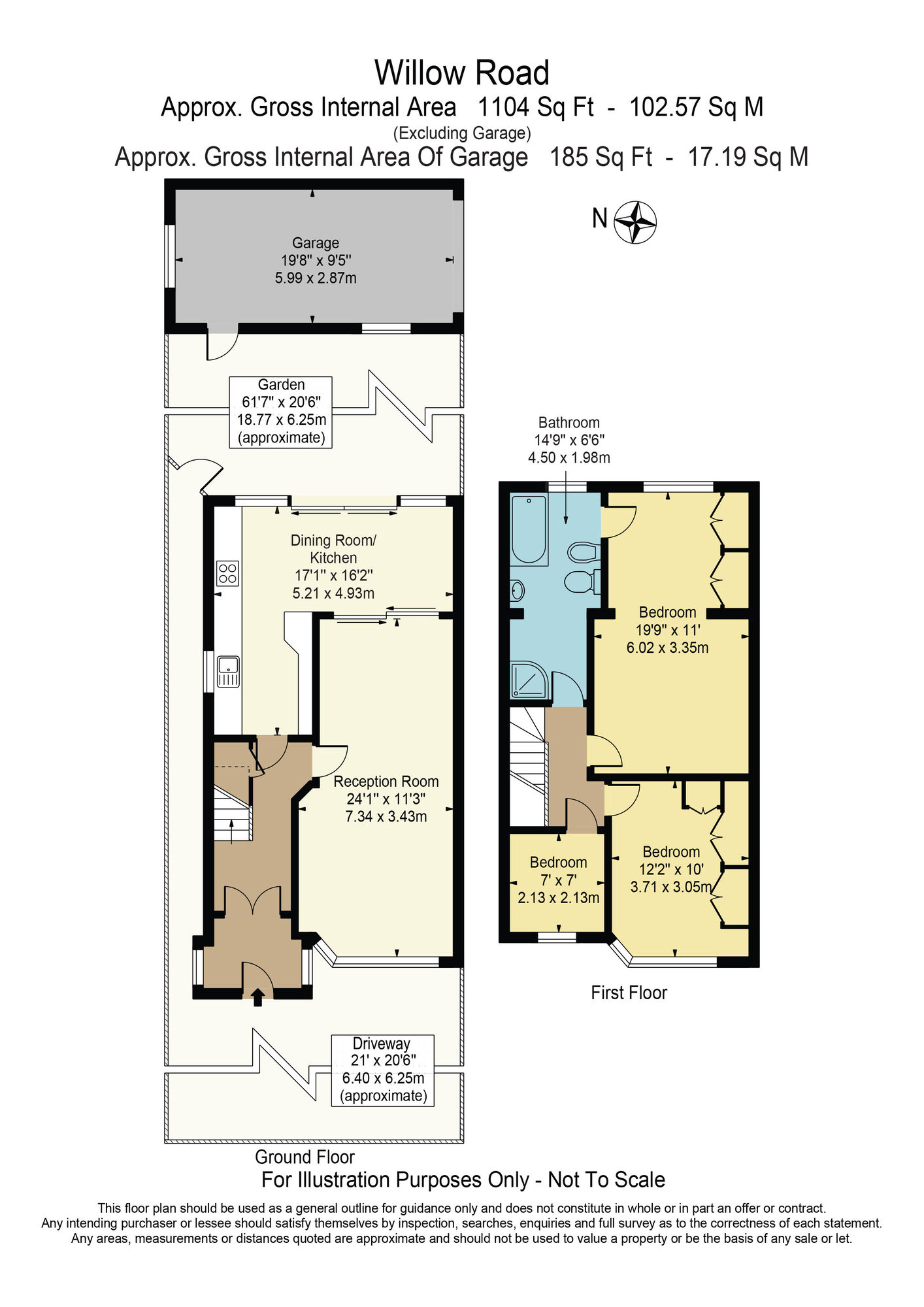 Floorplan of 3 bedroom Semi Detached House for sale, Willow Road, Chadwell Heath, RM6