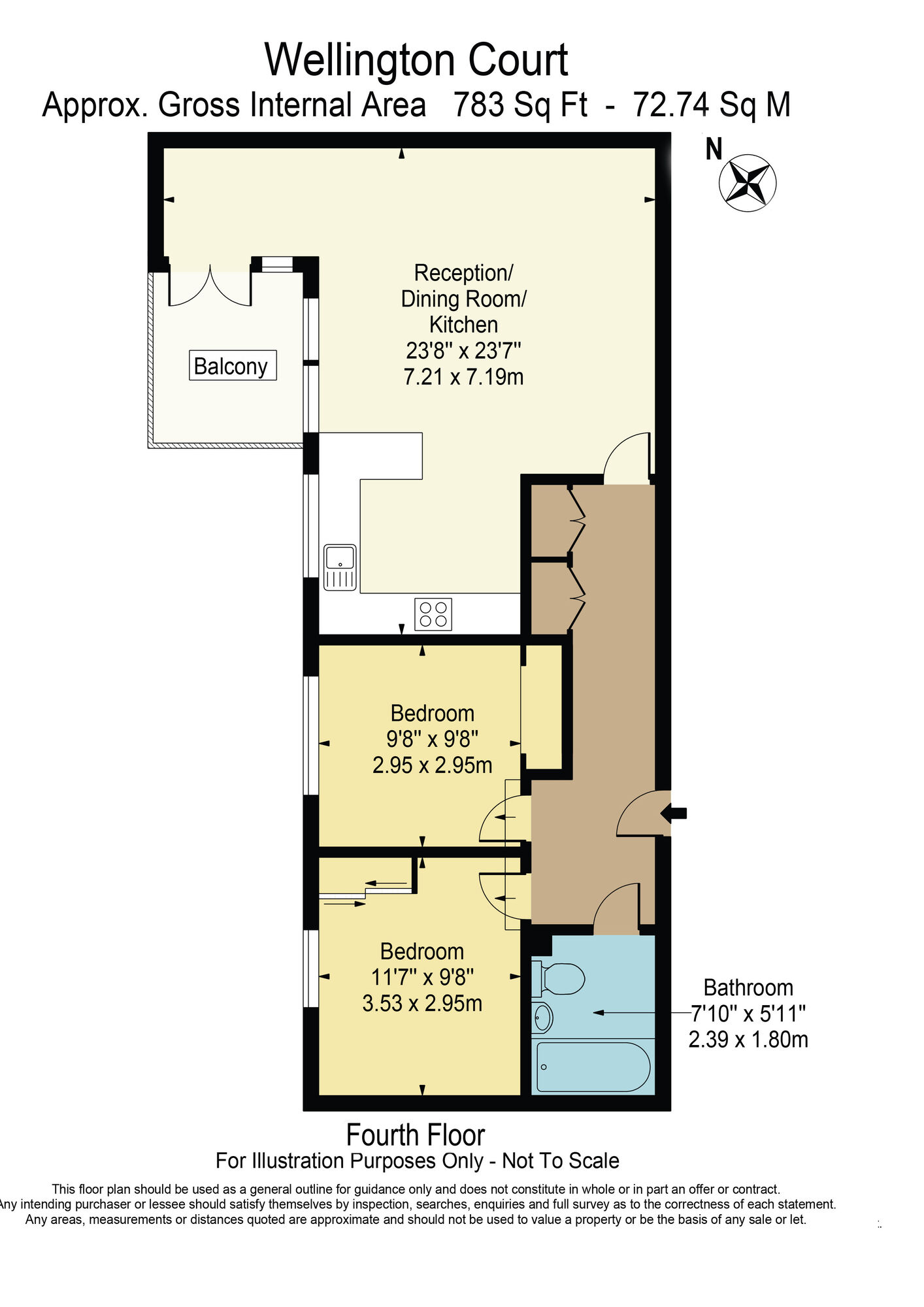 Floorplan of 2 bedroom Flat for sale, Wellington Court, 77 Axe Street, Barking, IG11