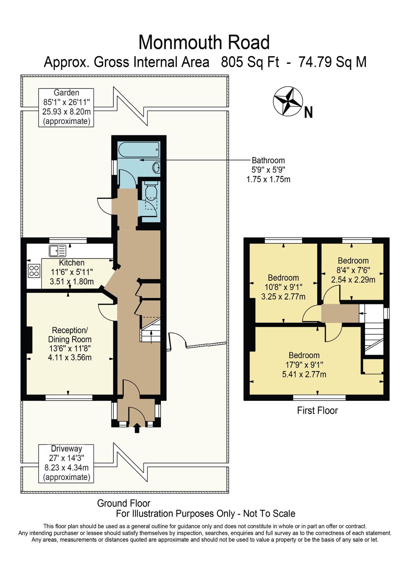 Floorplan of 3 bedroom End Terrace House for sale, Monmouth Road, Dagenham, RM9