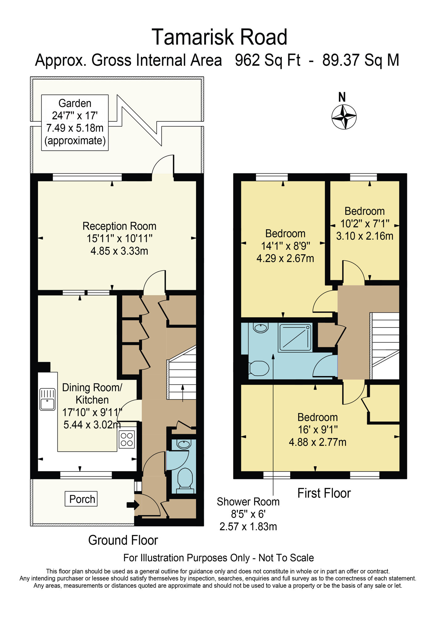 Floorplan of 3 bedroom Mid Terrace House for sale, Tamarisk Road, South Ockendon, Essex, RM15