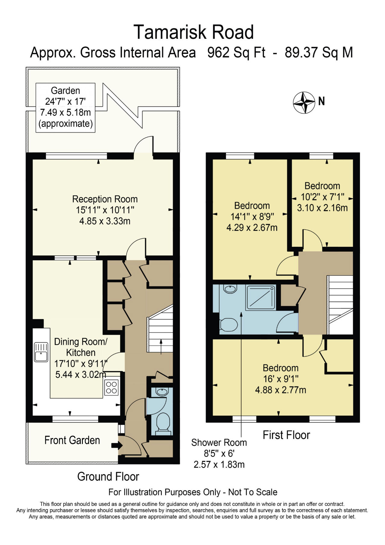 Floorplan of 3 bedroom Mid Terrace House for sale, Tamarisk Road, South Ockendon, Essex, RM15