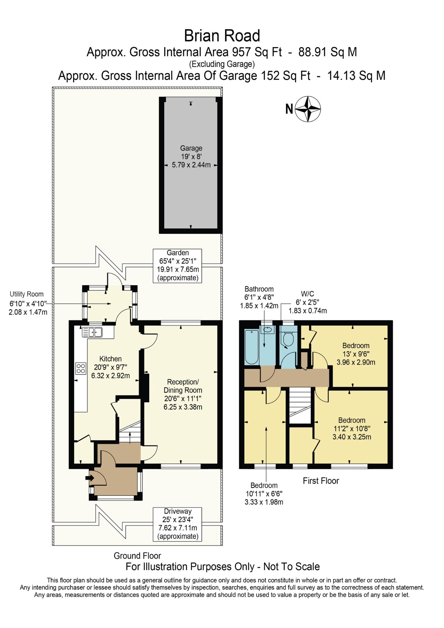 Floorplan of 3 bedroom Semi Detached House for sale, Brian Road, Chadwell Heath, RM6